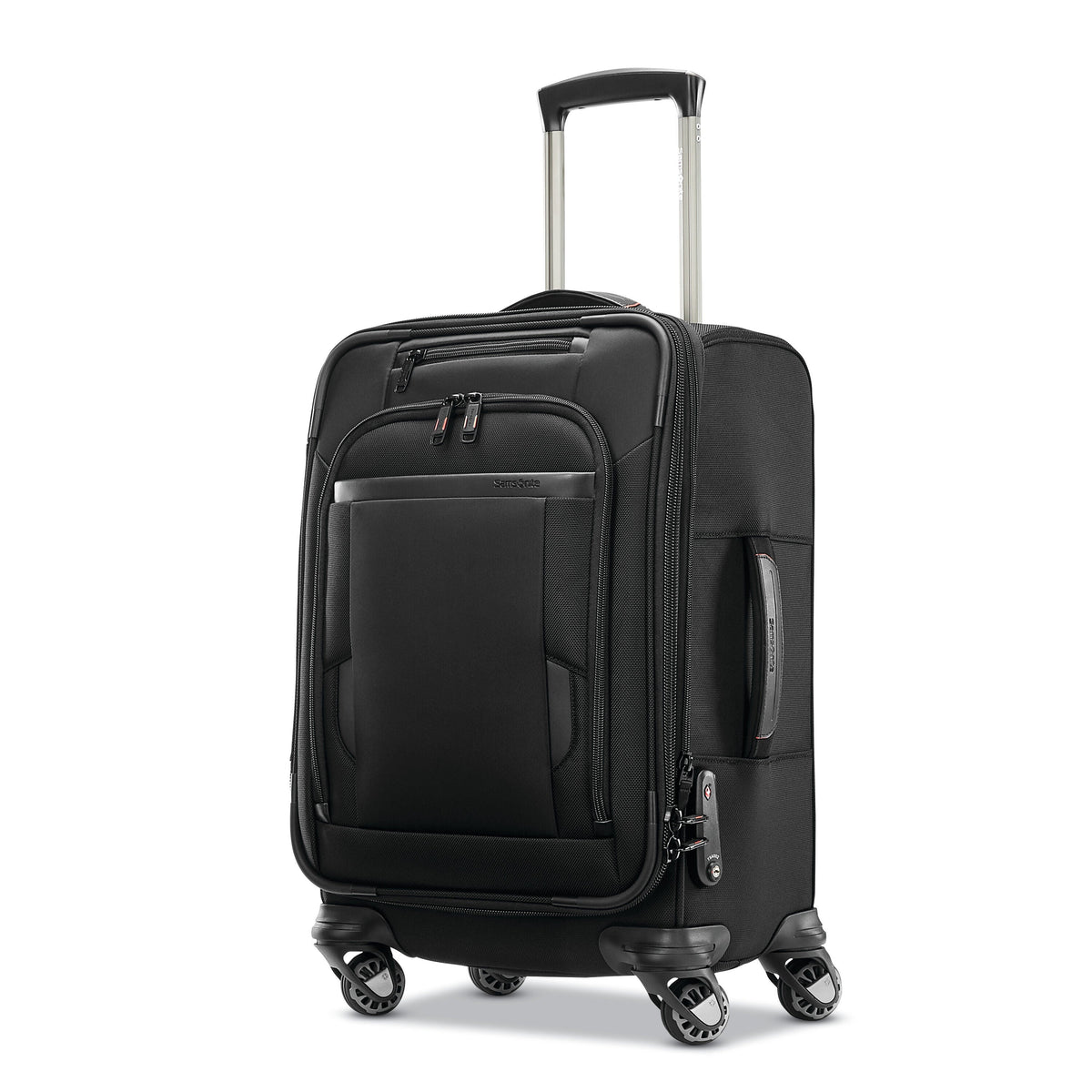 Samsonite Pro Carry-On Expandable Spinner in Black — front view