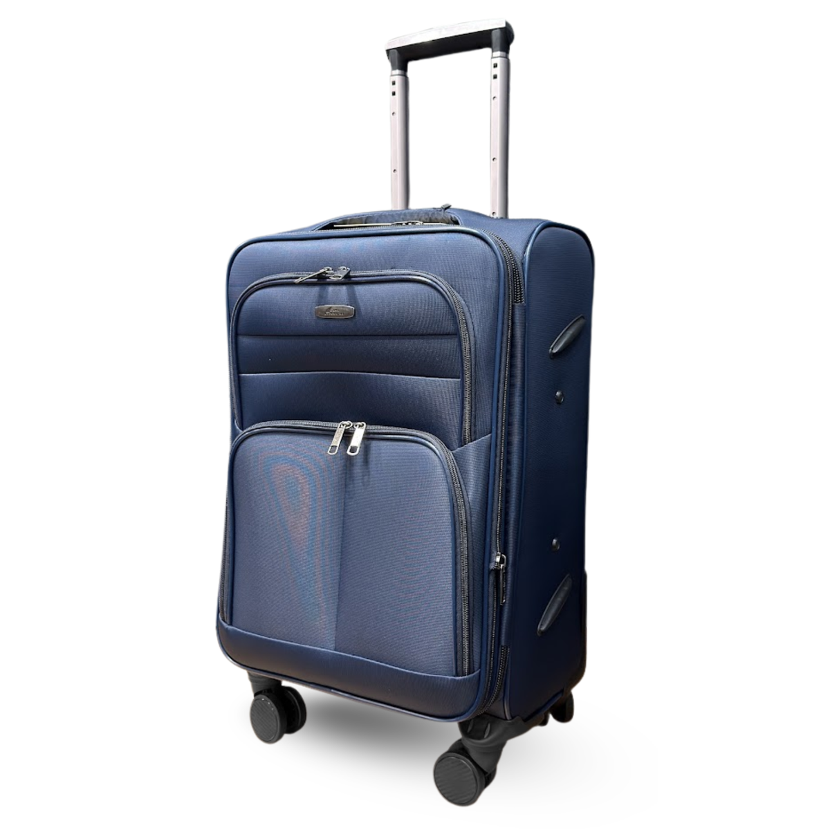Camel Mountain 9122 Softside Expandable Spinner Luggage in Navy — angle view 3