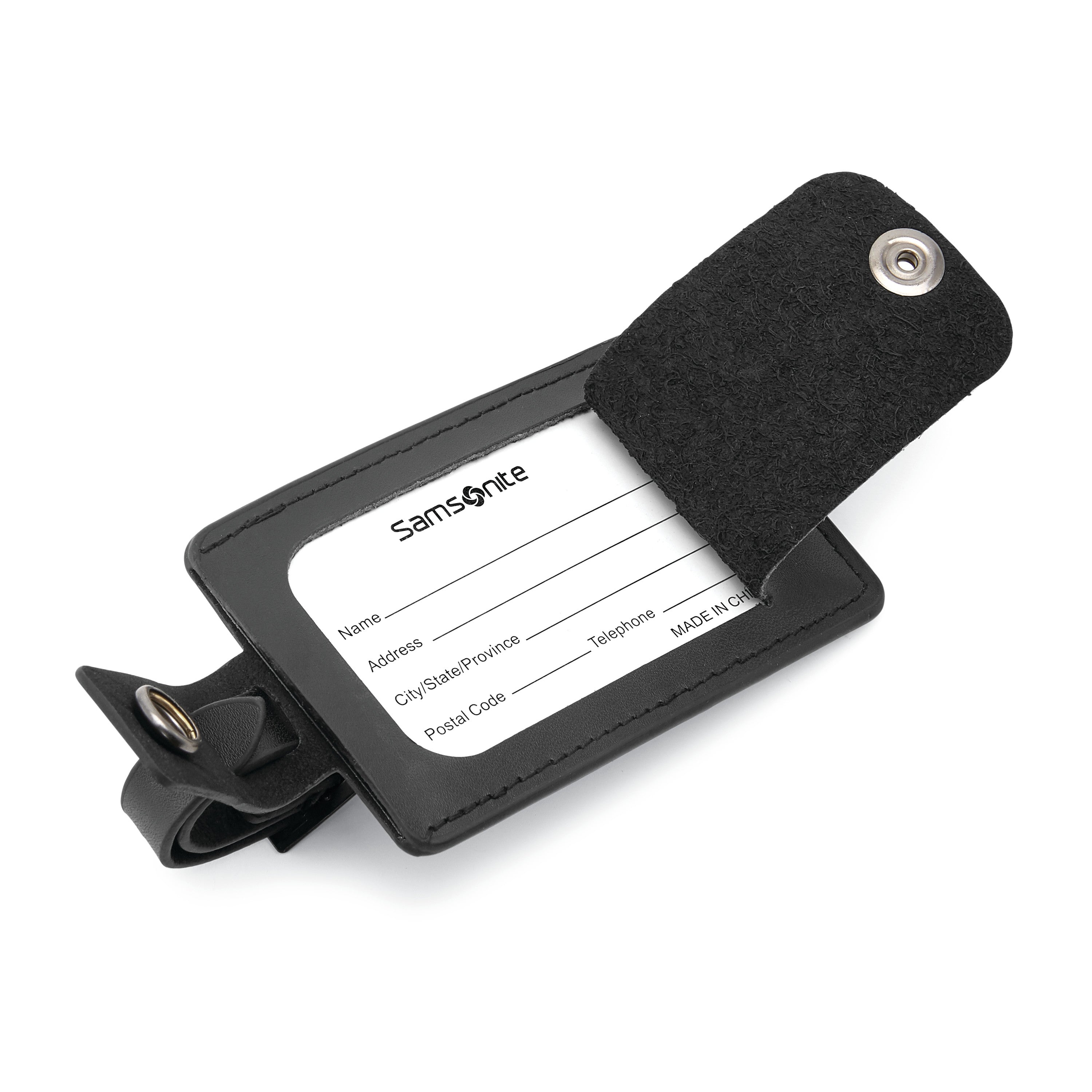 Samsonite 2-Pack Leather Luggage ID Tags - Black