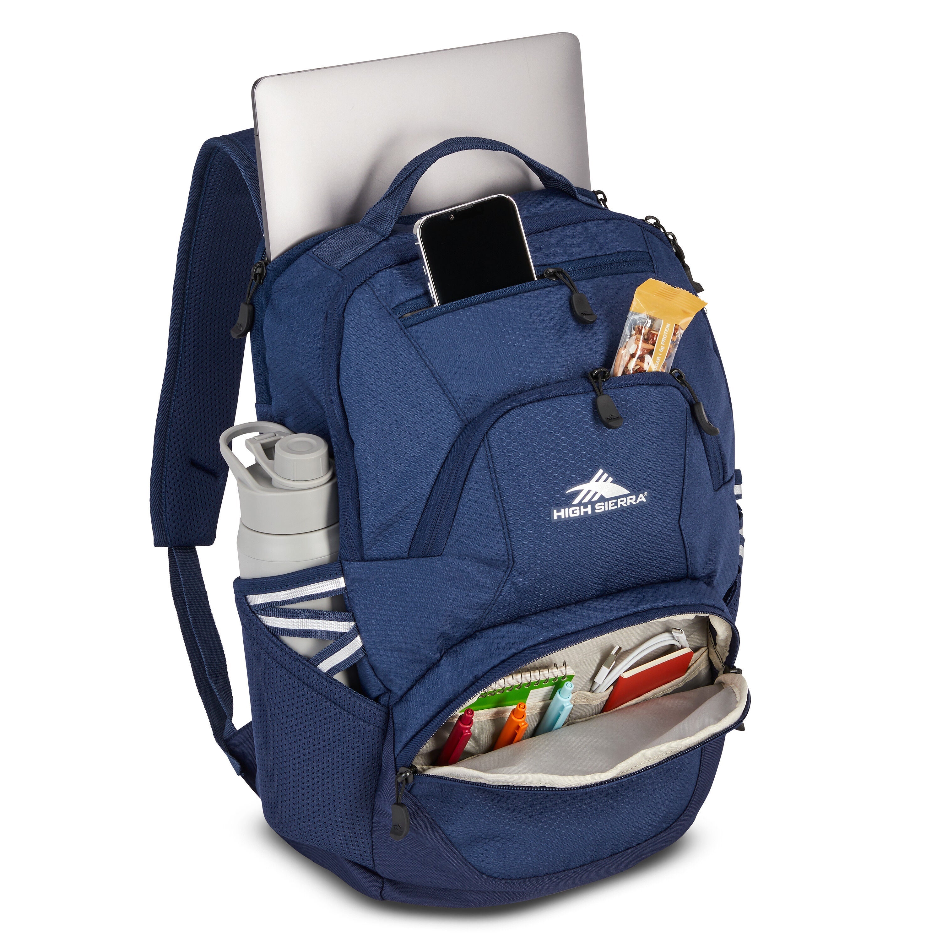 High Sierra Swoop SG Backpack in True Navy — interior view