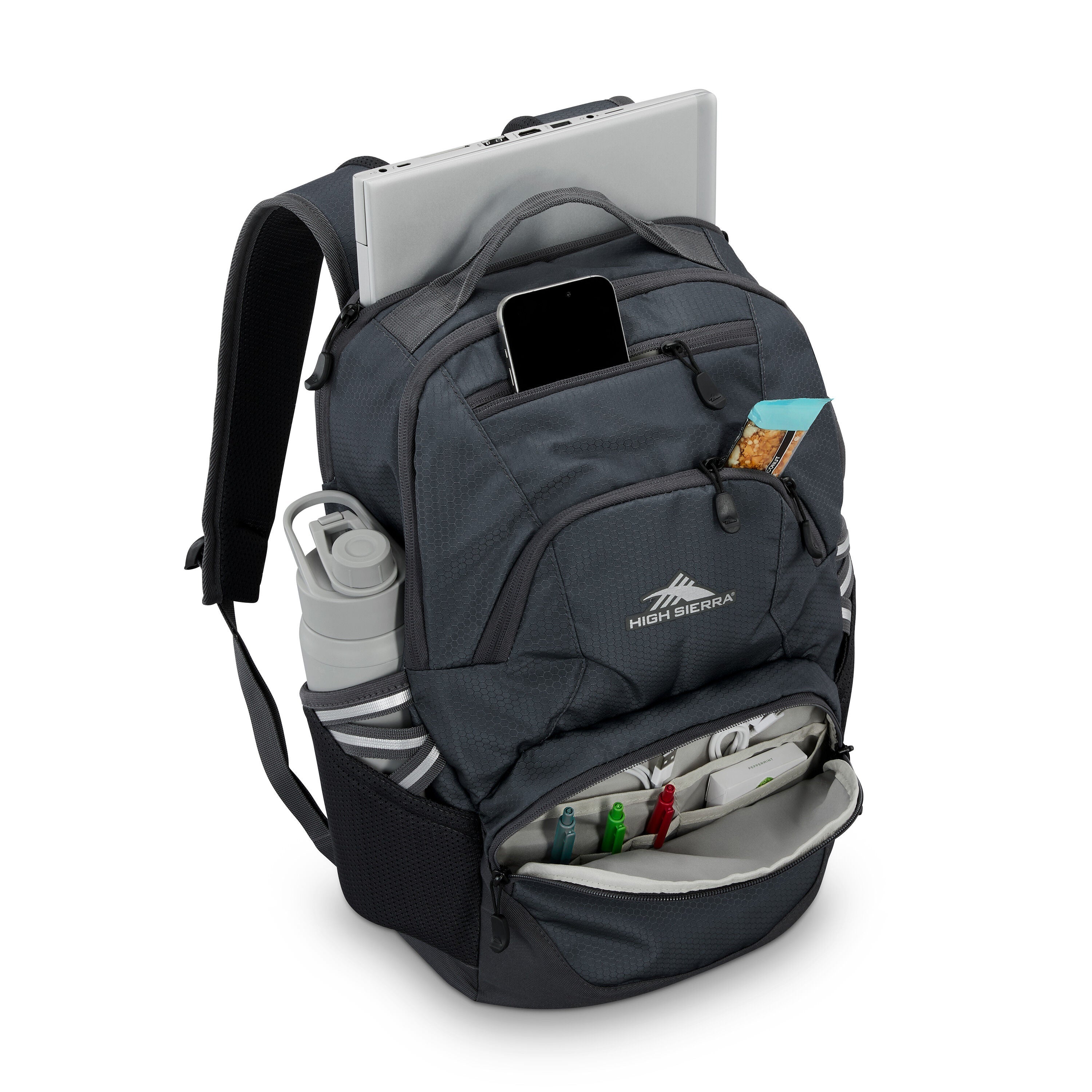 High Sierra Swoop SG Backpack in Mercury — interior view