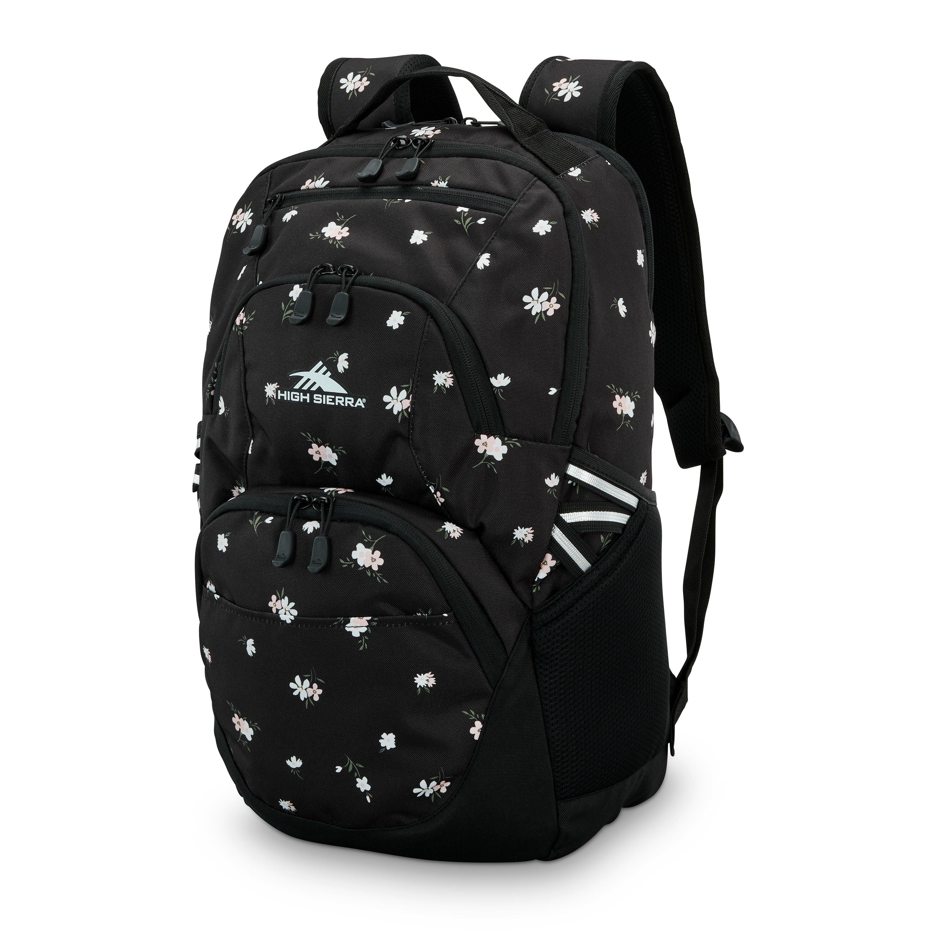 High Sierra Swoop SG Backpack in Floral Black — front view # color_Floral Black