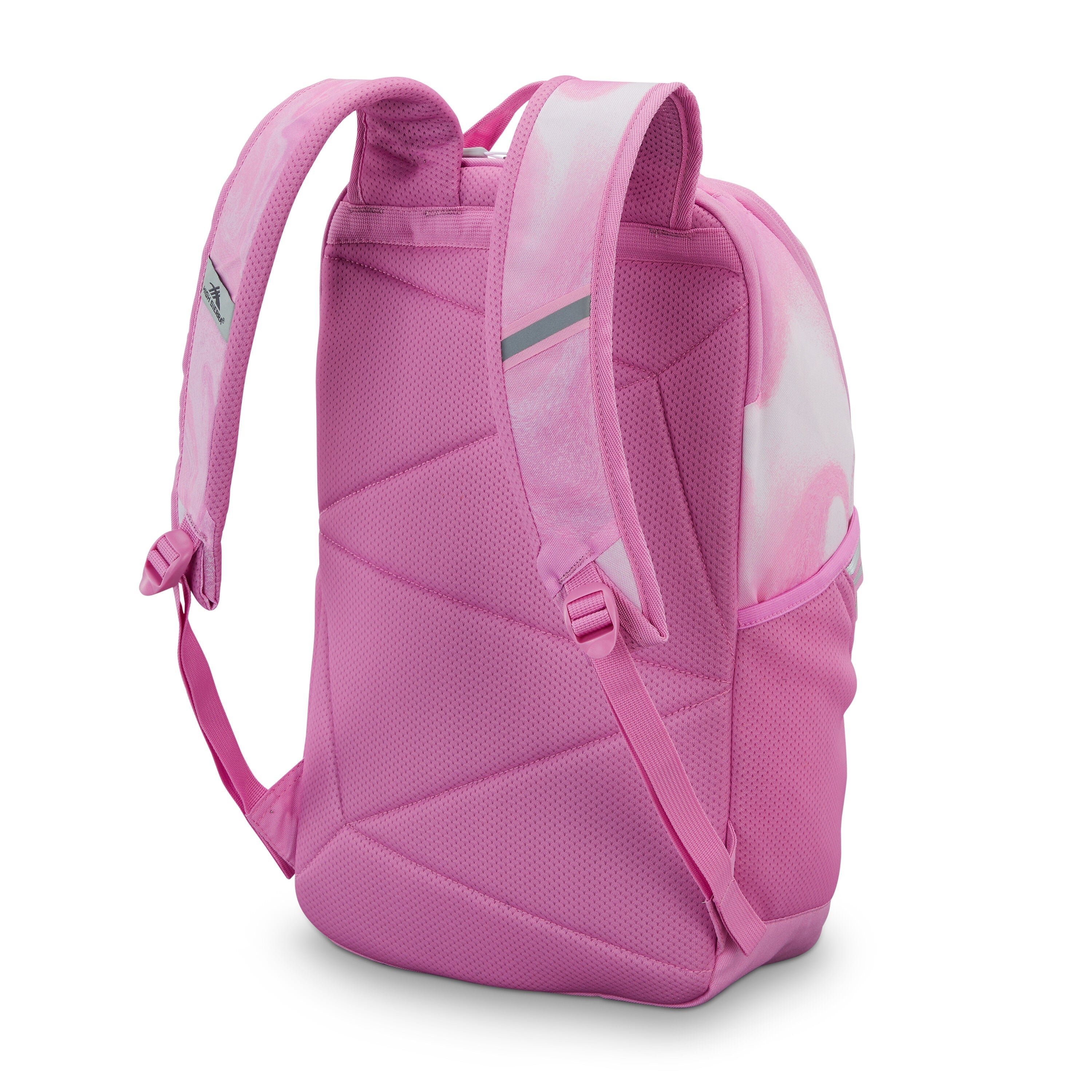 High Sierra Swoop SG Backpack in Pink Marble Swirl — back view