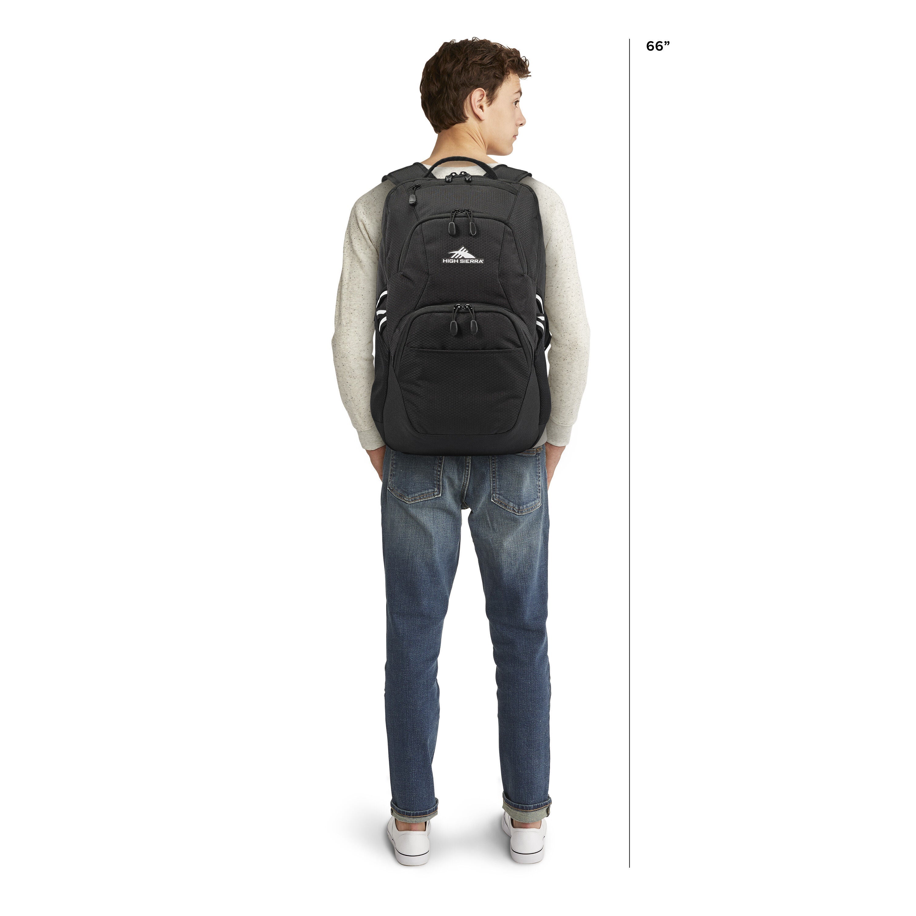 High Sierra Swoop SG Backpack in Black — angle view 6