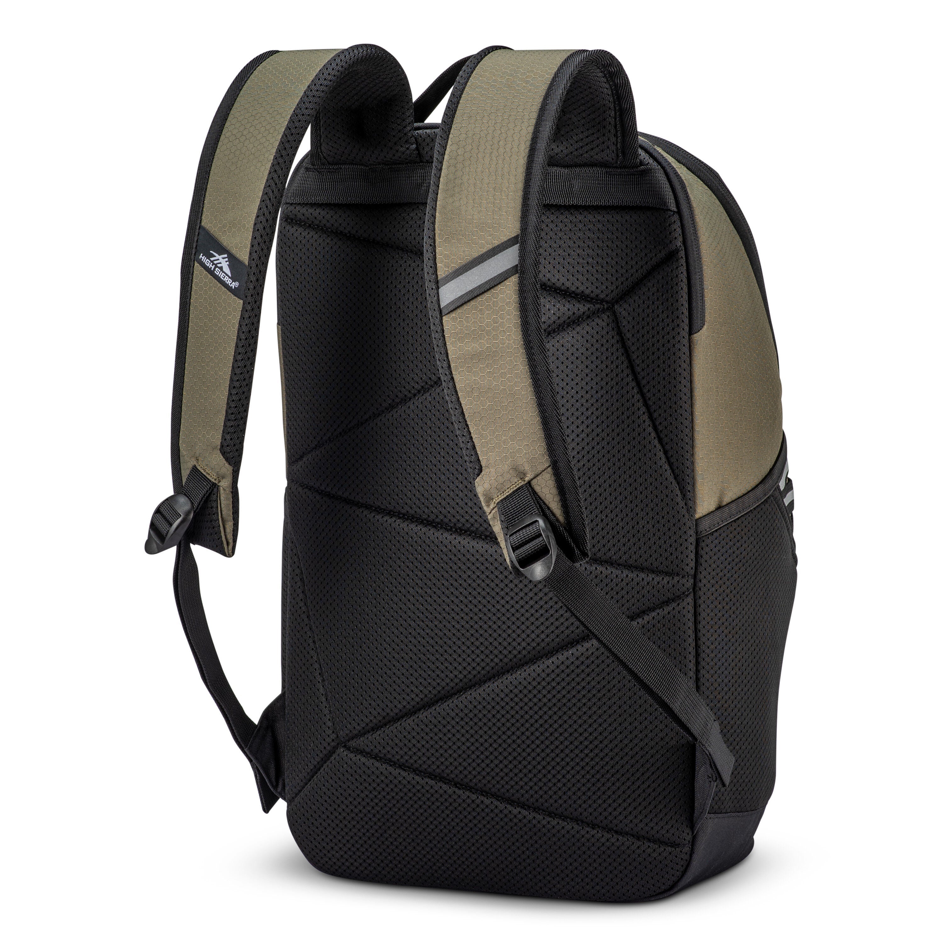 High Sierra Swoop SG Backpack in Olive — back view