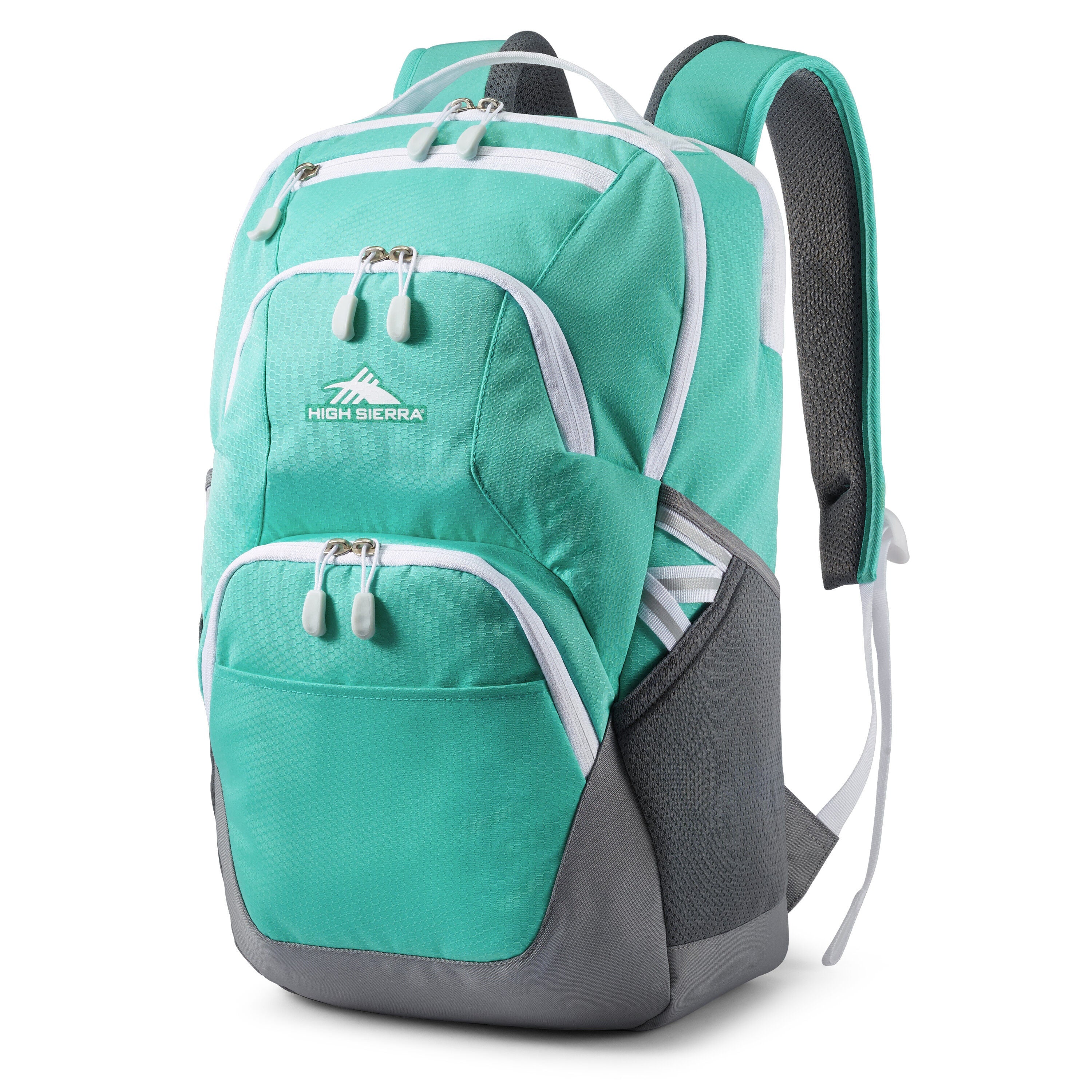 High Sierra Swoop SG Backpack in Aquamarine White — angle view 2 # color_Aquamarine White