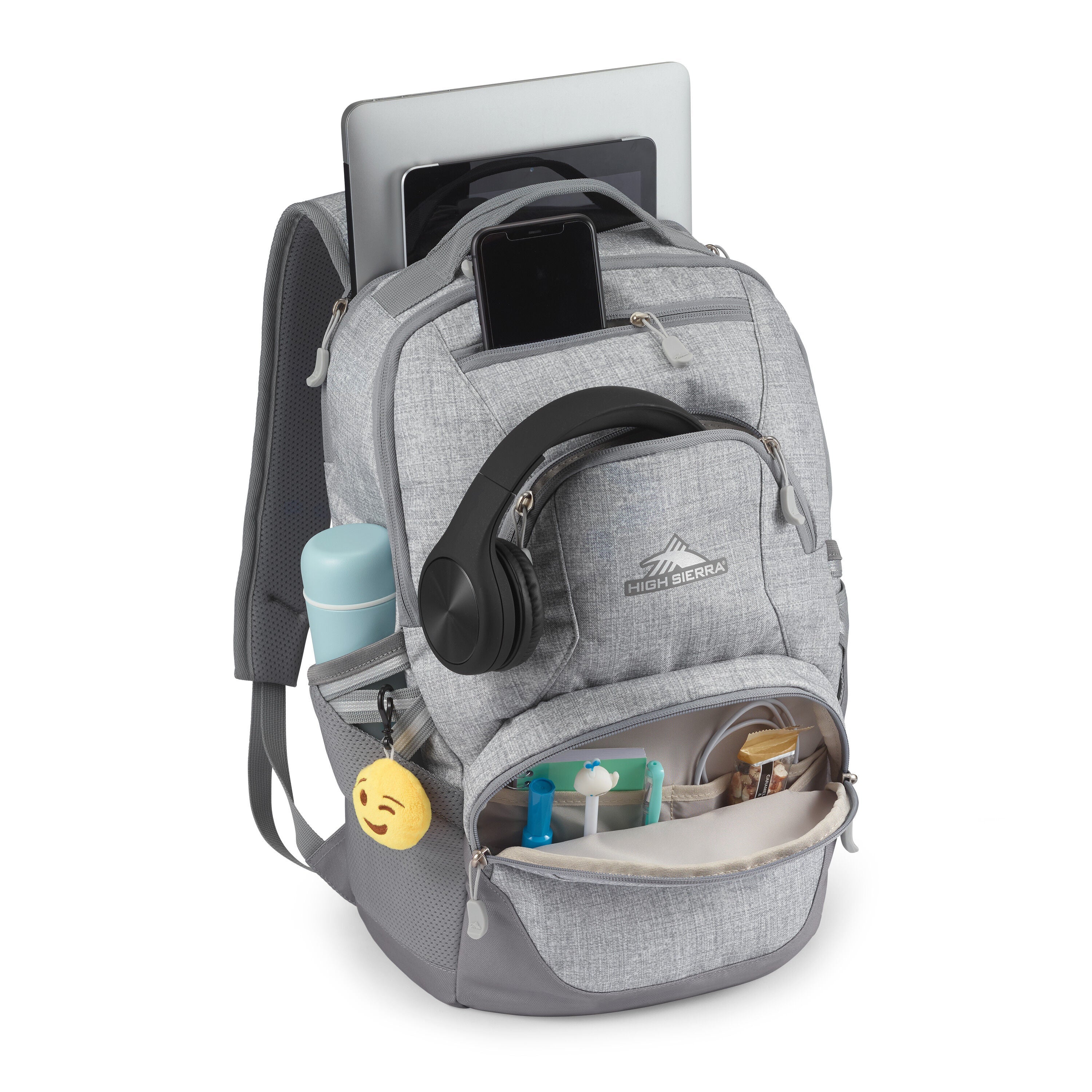 High Sierra Swoop SG Backpack in Silver Heather — angle view 2
