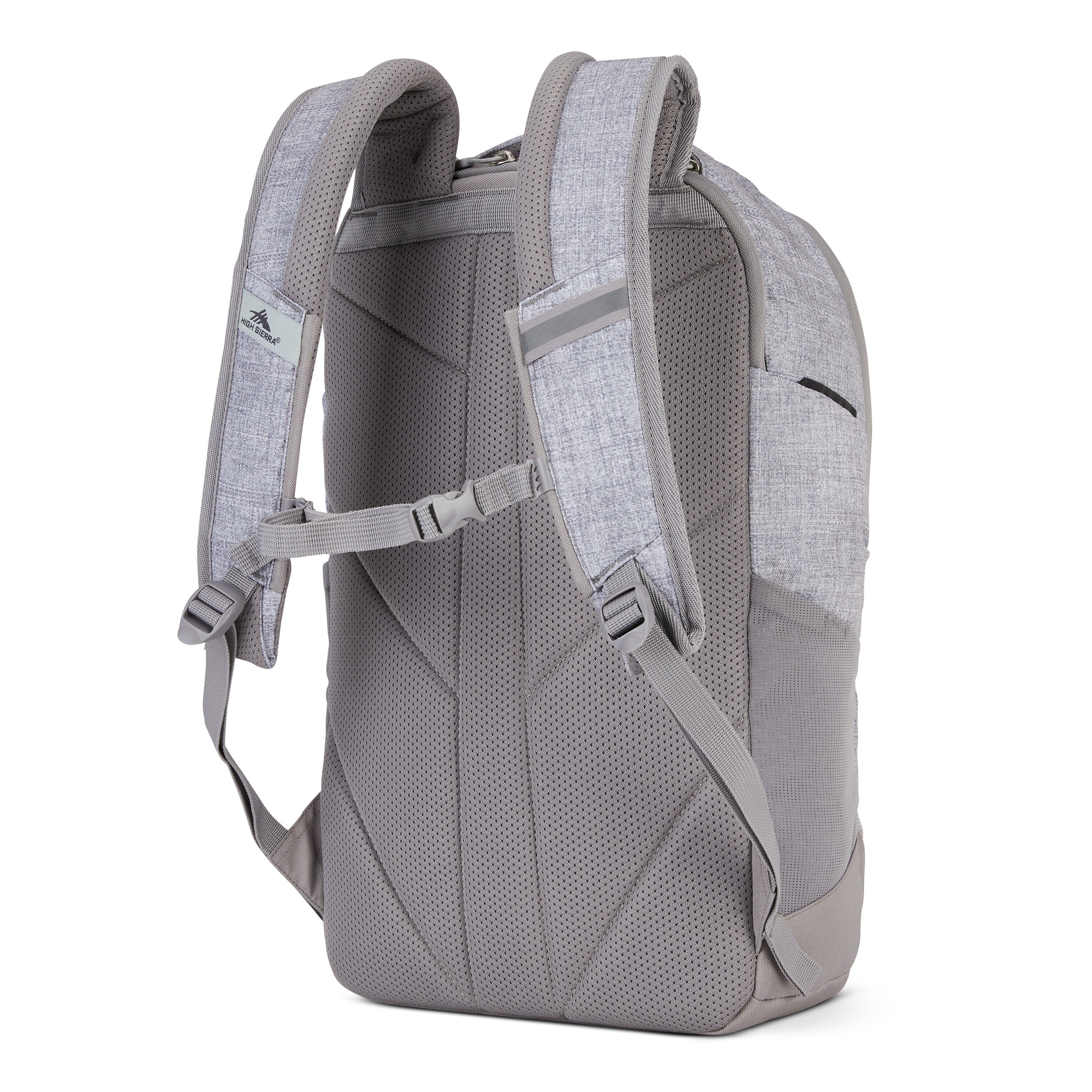 High Sierra Swerve Pro Backpack in Silver Heather — back view
