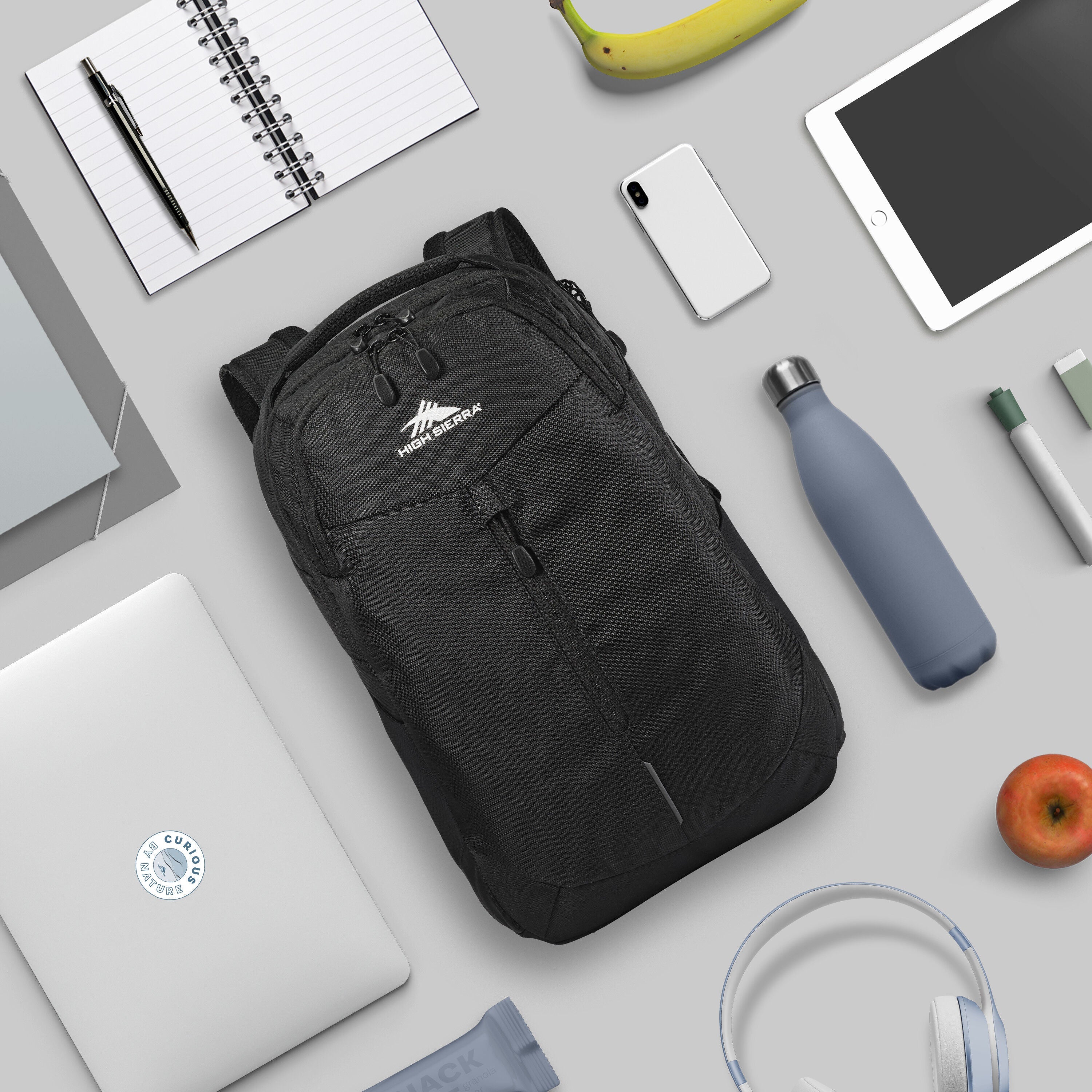 High Sierra Swerve Pro Backpack in Black — angle view 4