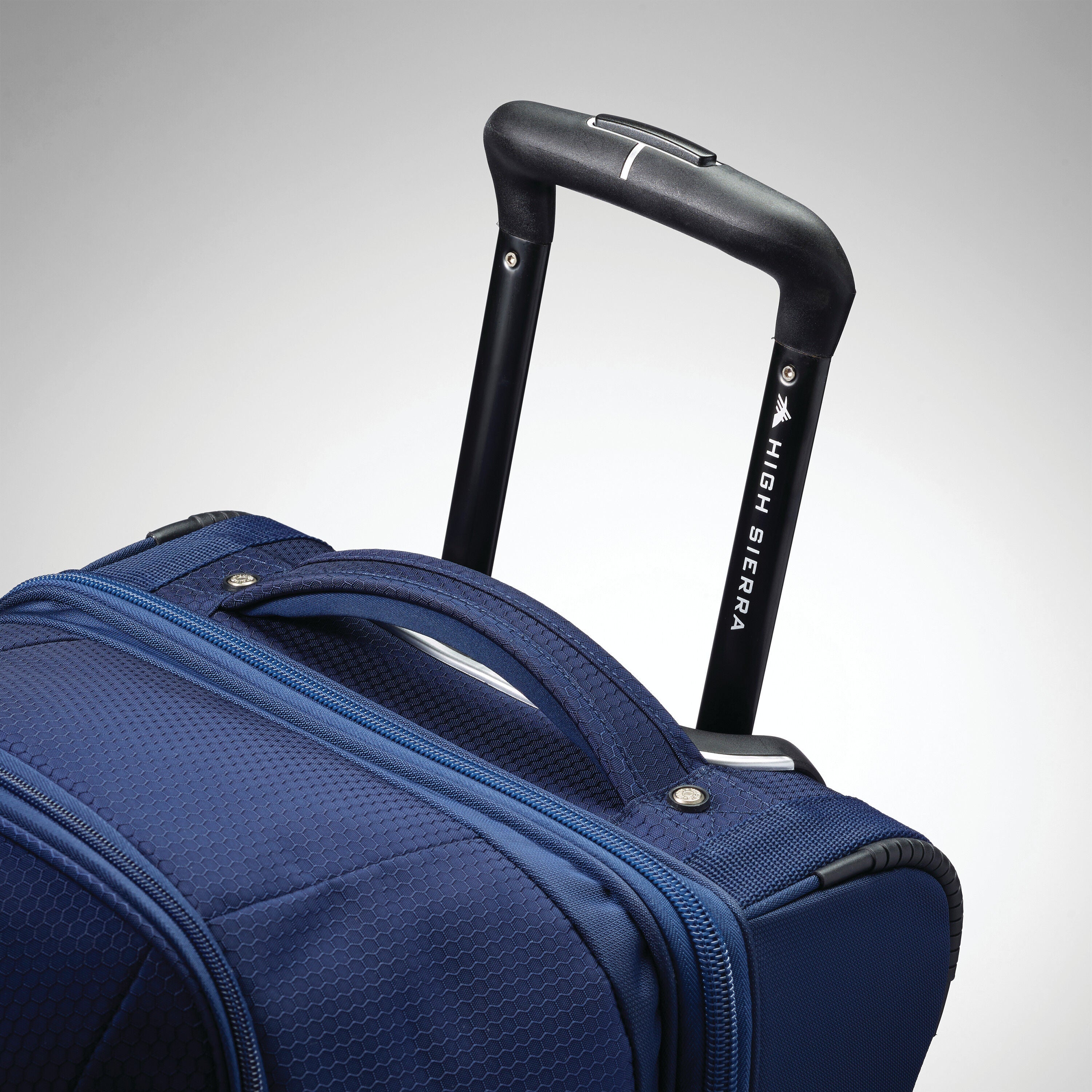 High Sierra Fairlead 34" Drop Bottom Wheeled Duffel in True Navy Graphite Blue — angle view 1