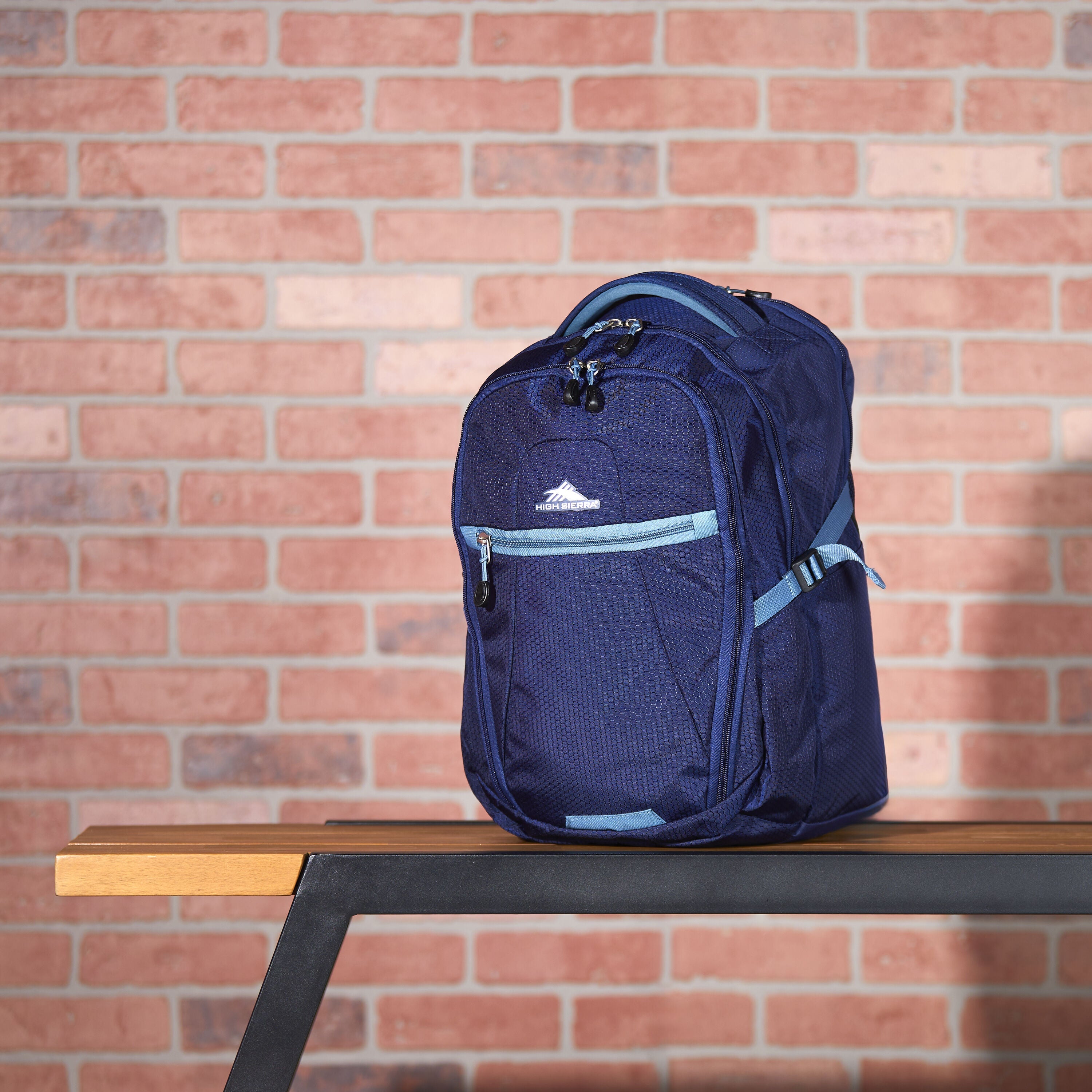 High Sierra Fairlead Computer Backpack in True Navy Graphite Blue — angle view 5