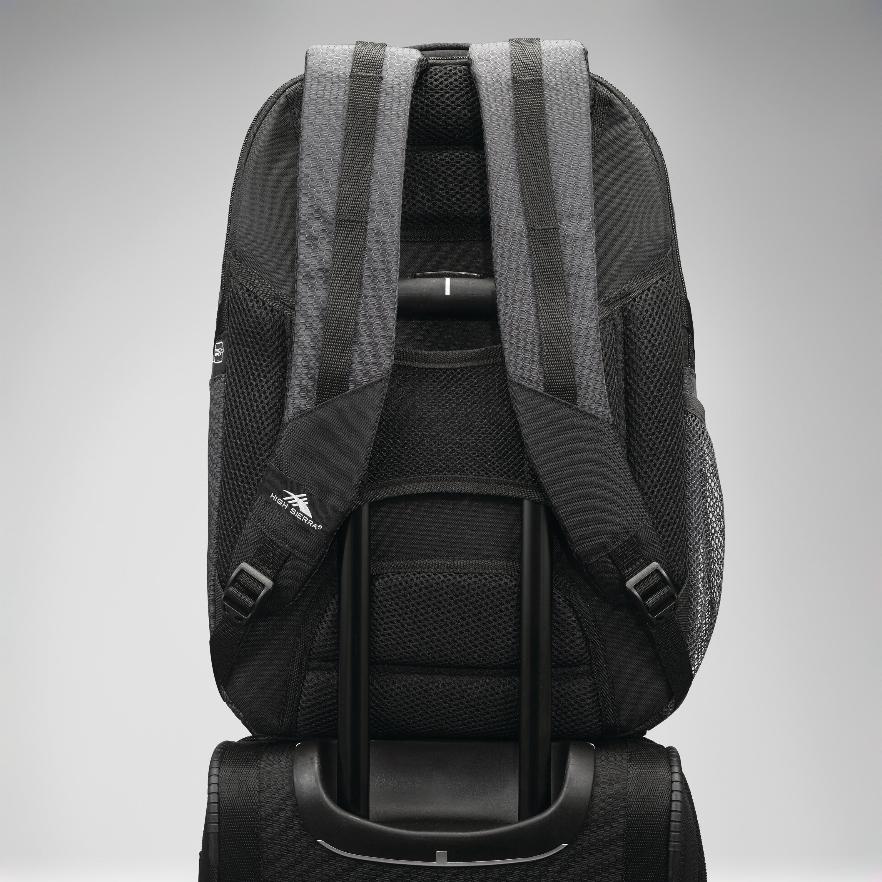 High Sierra Fairlead Computer Backpack in Mercury Black — angle view 4