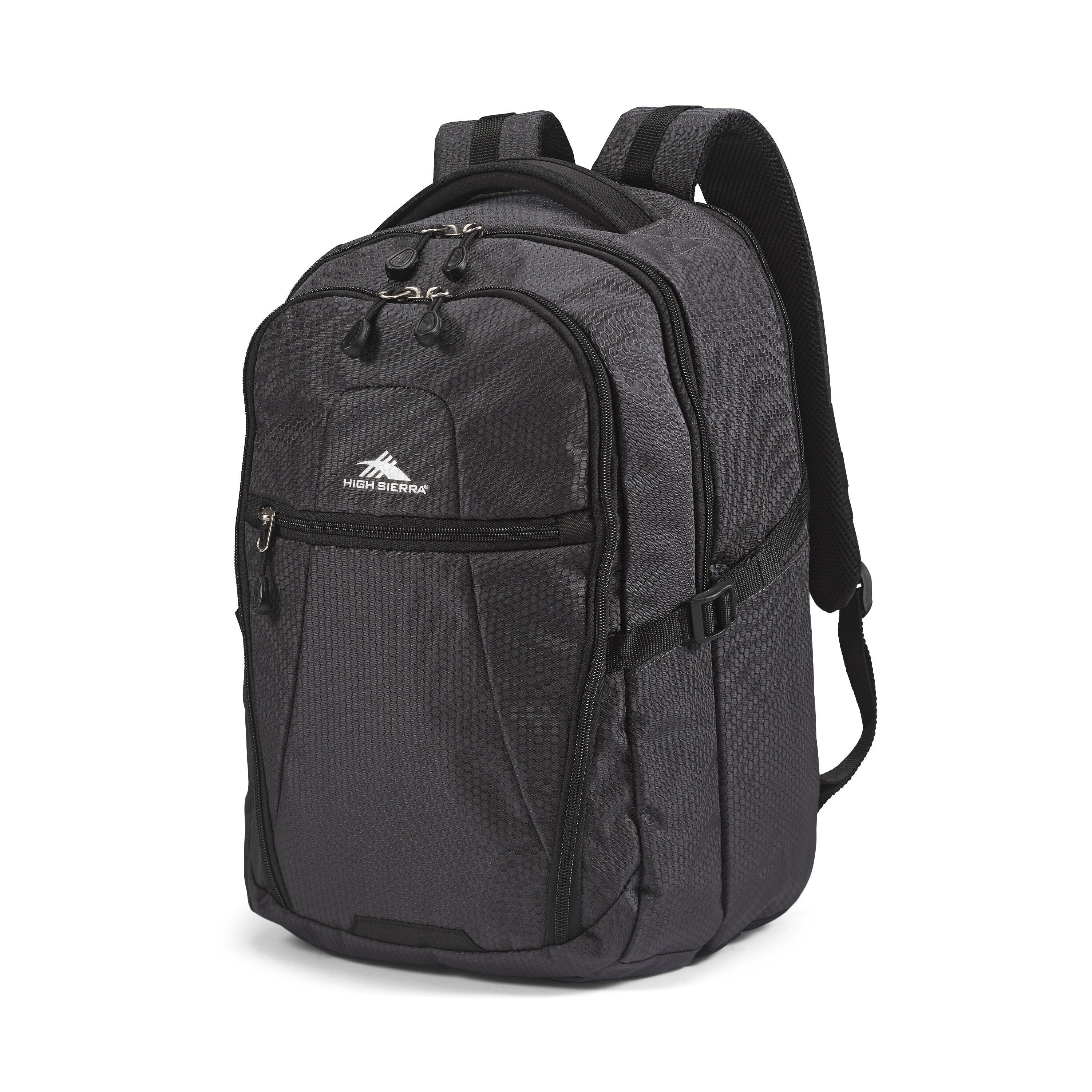 High Sierra Fairlead Computer Backpack in Mercury Black — angle view 1