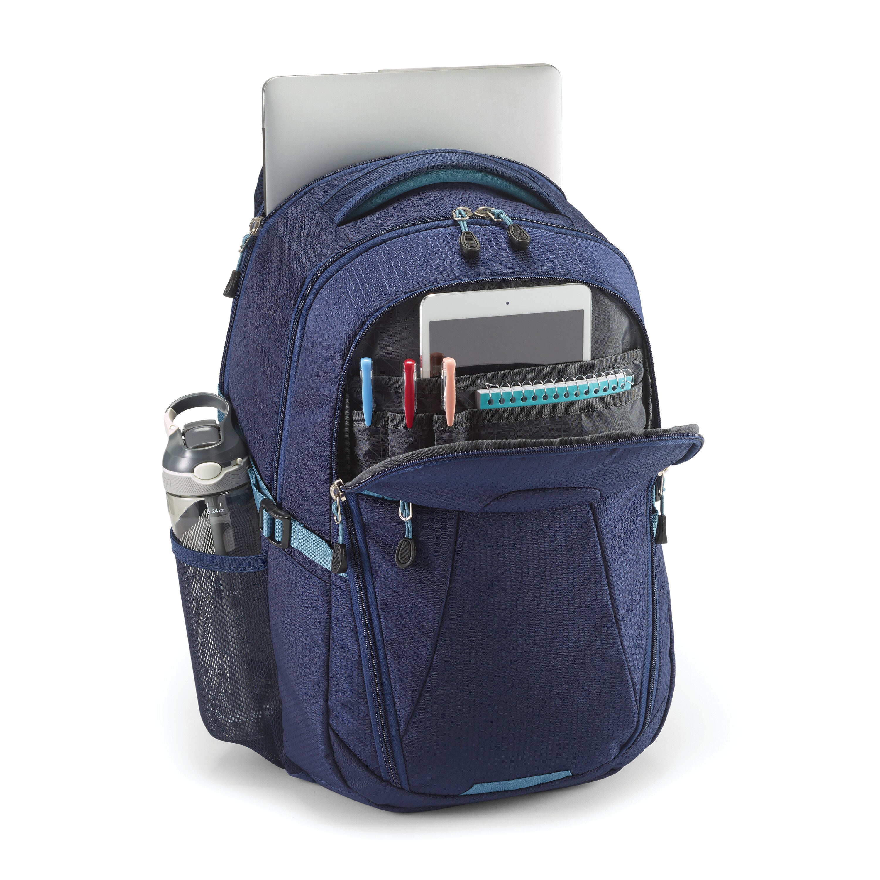High Sierra Fairlead Computer Backpack in True Navy Graphite Blue — interior view