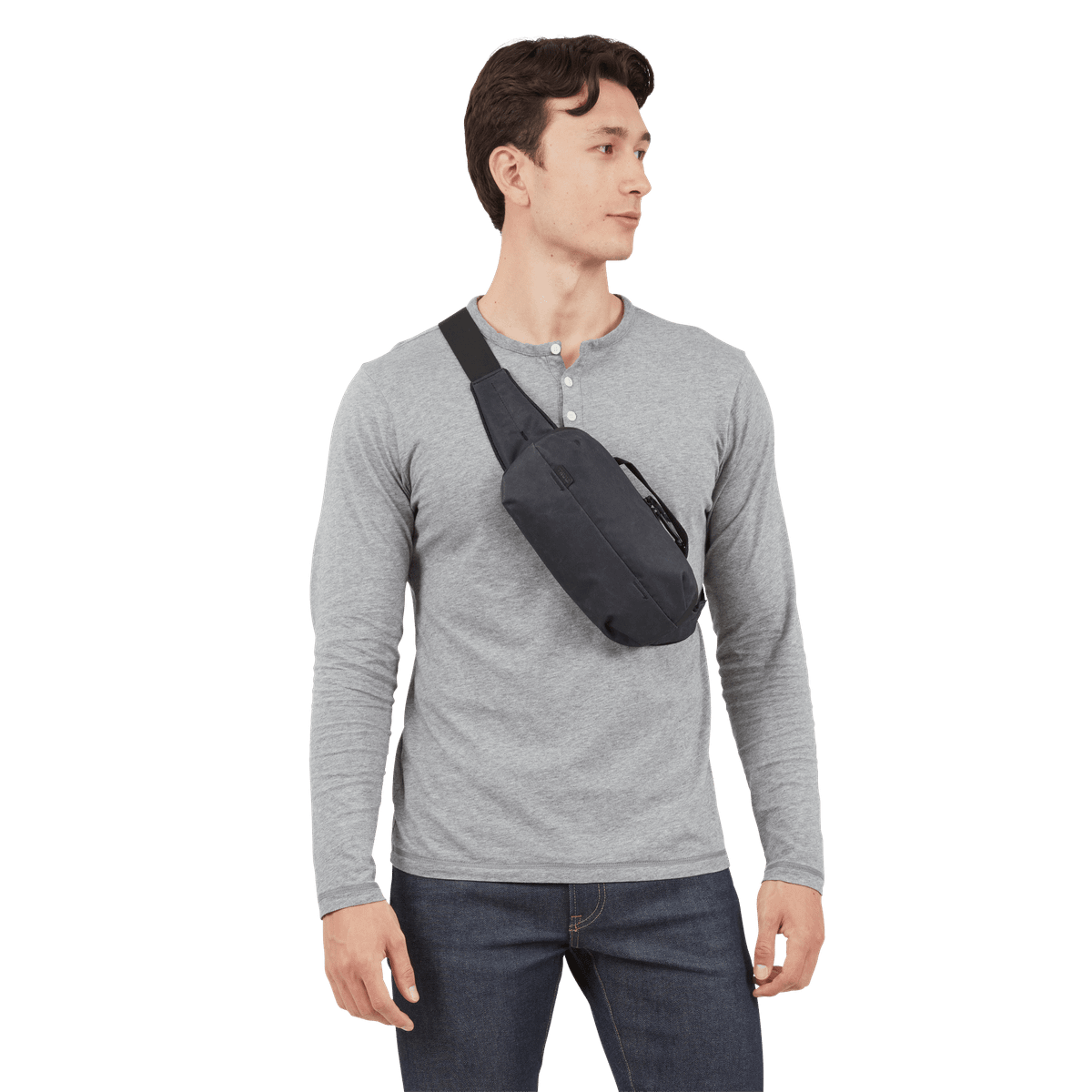 Thule Aion Sling Bag in Black — lifestyle