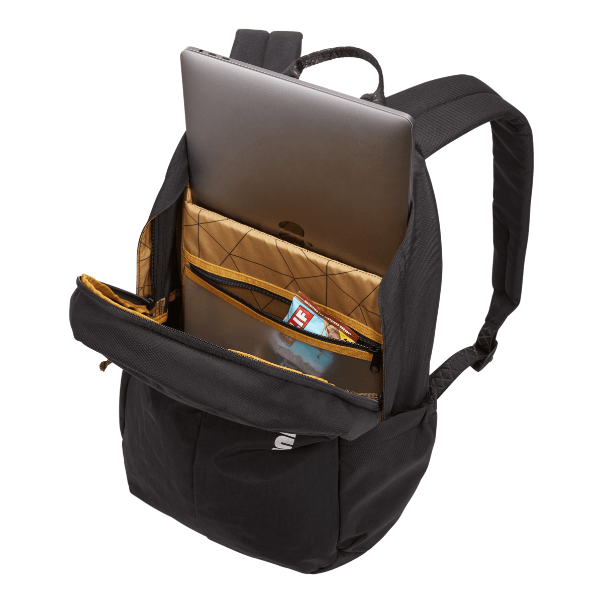 Thule Indago Backpack 23L in Black — interior view