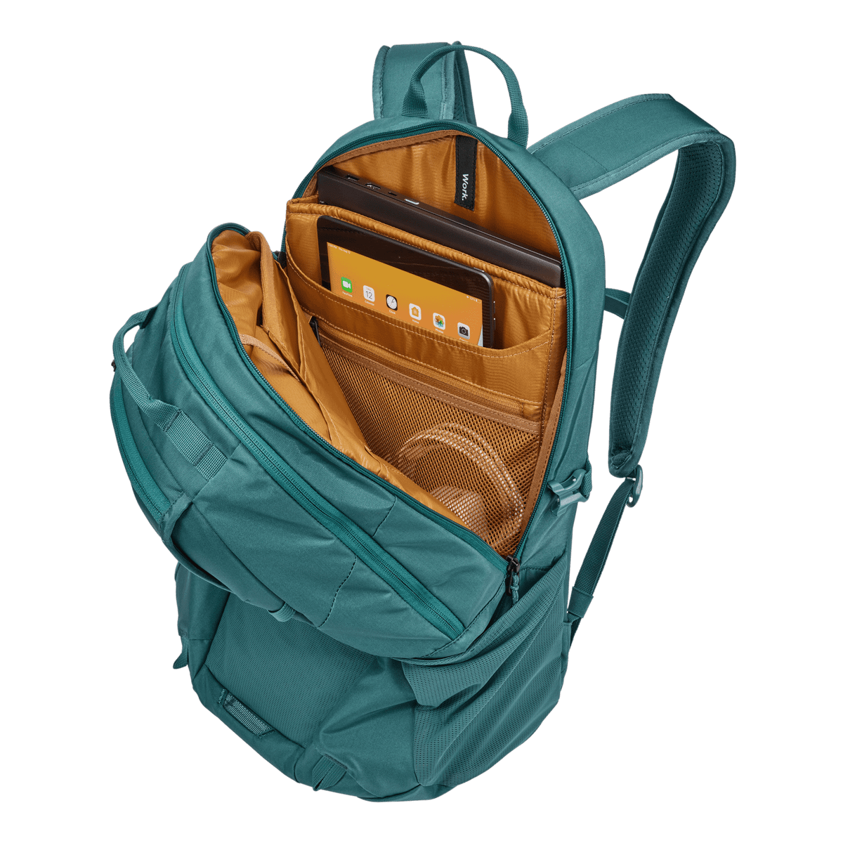 Thule EnRoute Backpack 26L in Mallard Green — interior view