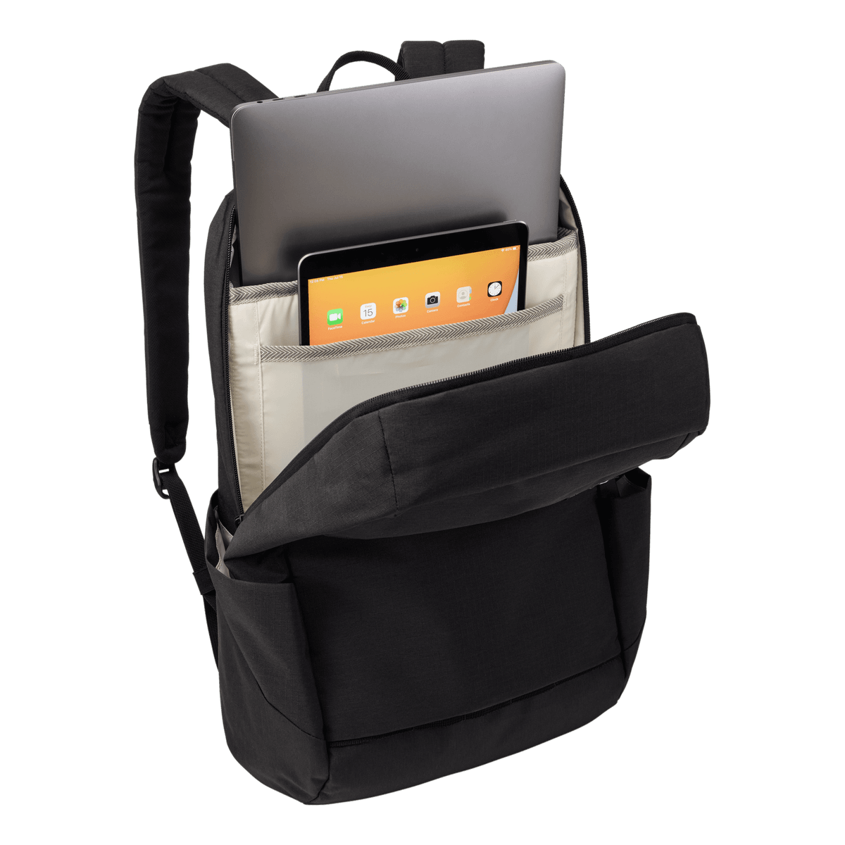 Thule Lithos Backpack 20L in Black — interior view