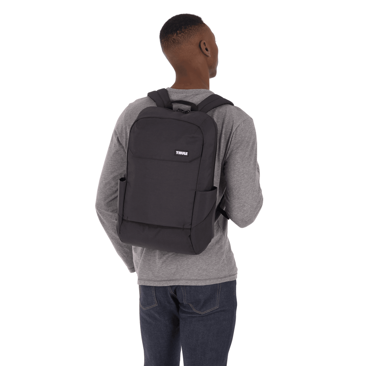 Thule Lithos Backpack 20L in Black — lifestyle