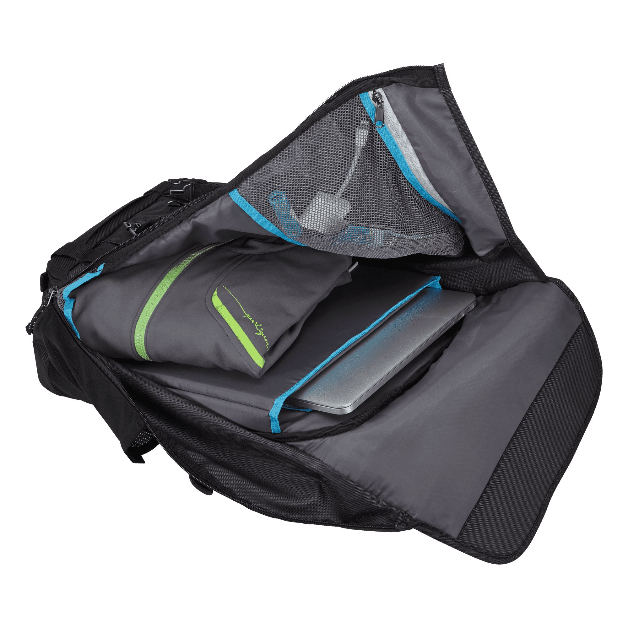 Thule Subterra Backpack 25L in Dark Shadow — interior view # color_Dark Shadow