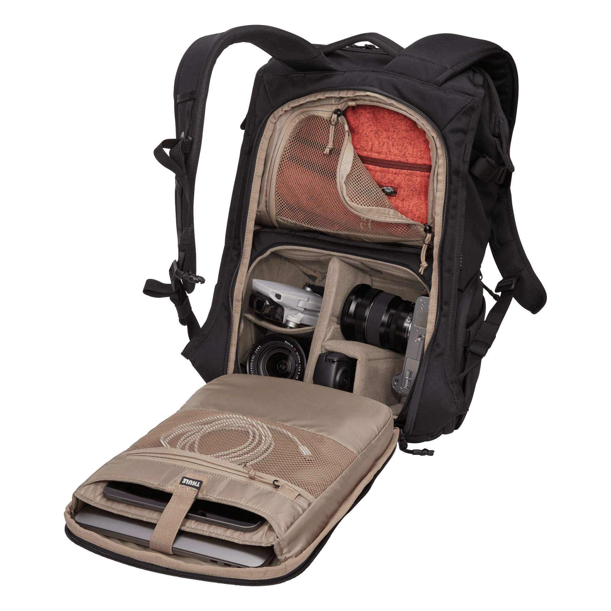 Thule Covert DSLR Backpack 24L in Black — interior view # color_Black