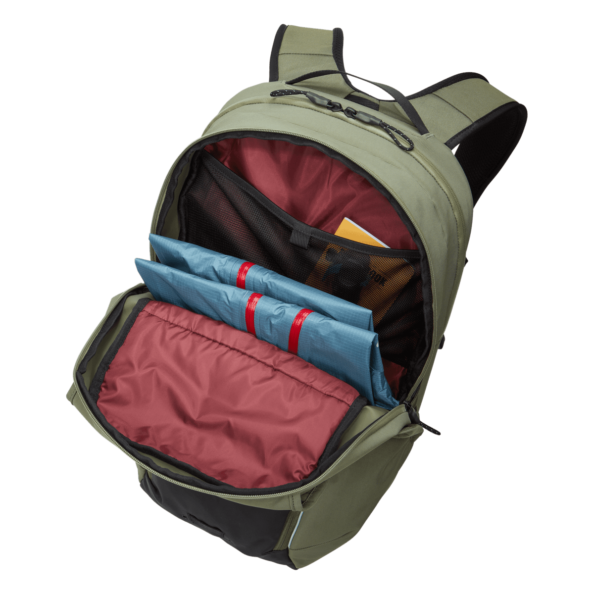 Thule Paramount Commuter Backpack 27L in Olivine — interior view 2
