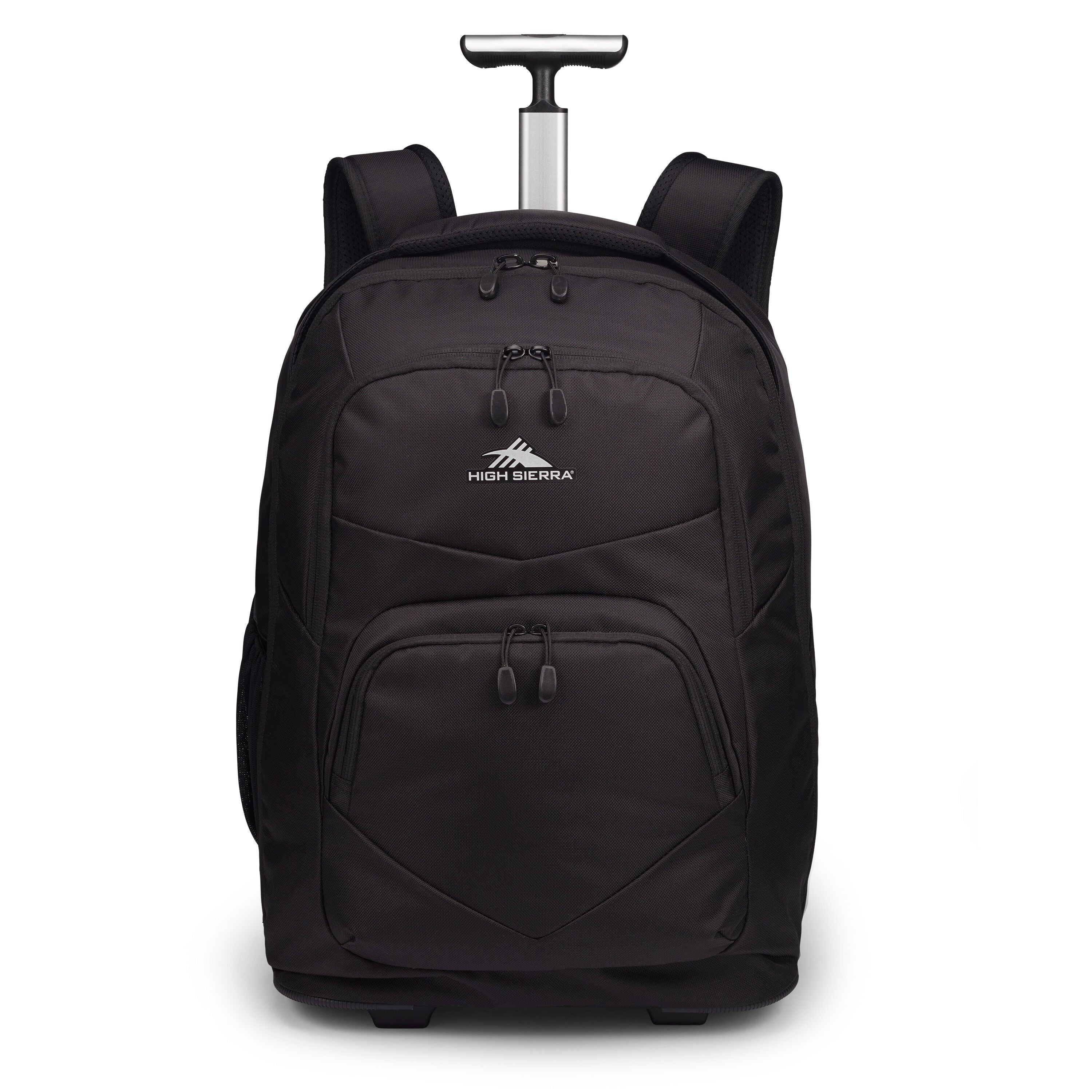High Sierra Freewheel Pro Wheeled Backpack in Black — angle view 3
