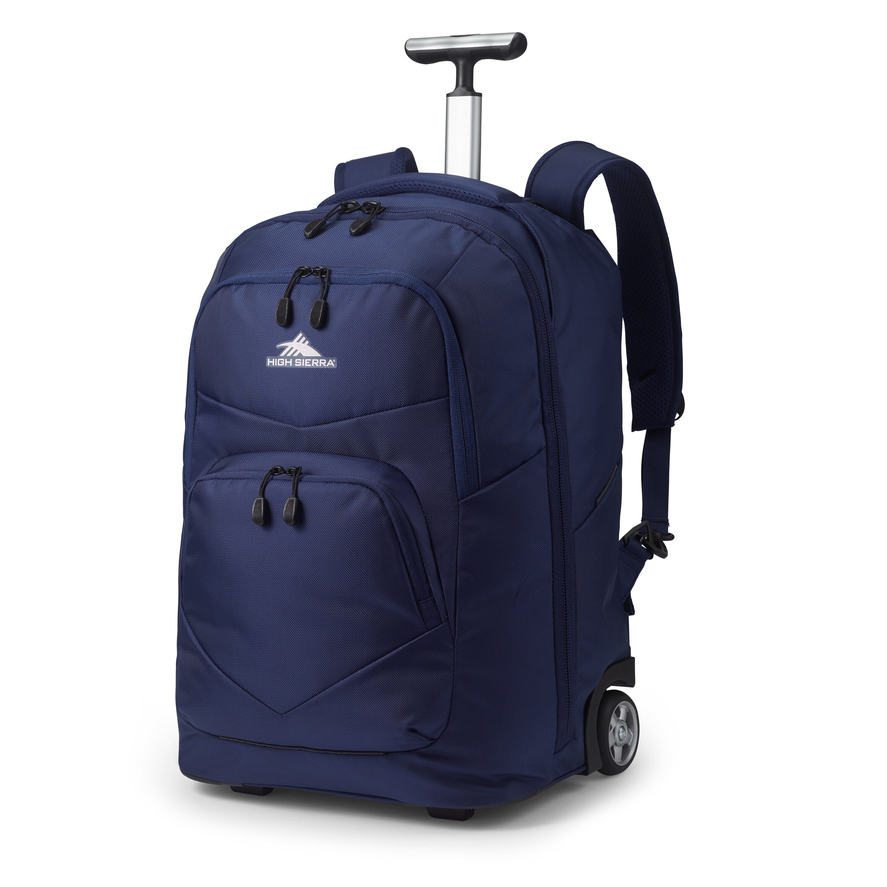 High Sierra Freewheel Pro Wheeled Backpack in True Navy — front view