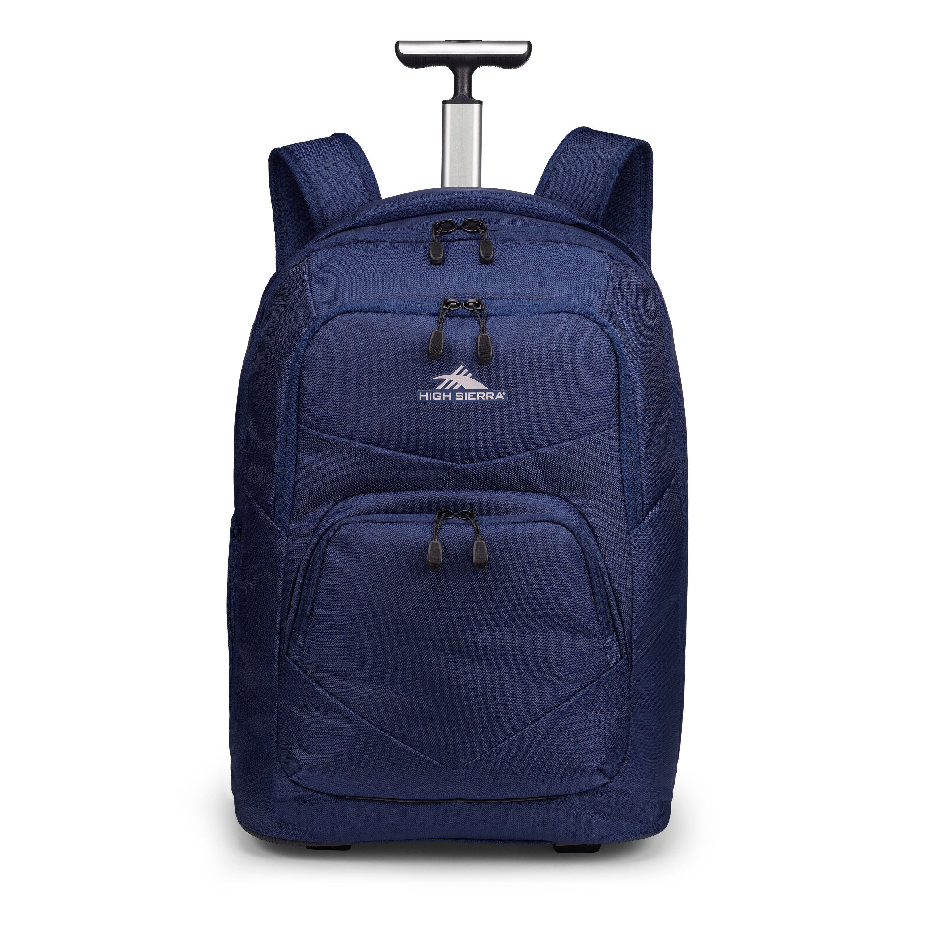 High Sierra Freewheel Pro Wheeled Backpack in True Navy — angle view 3