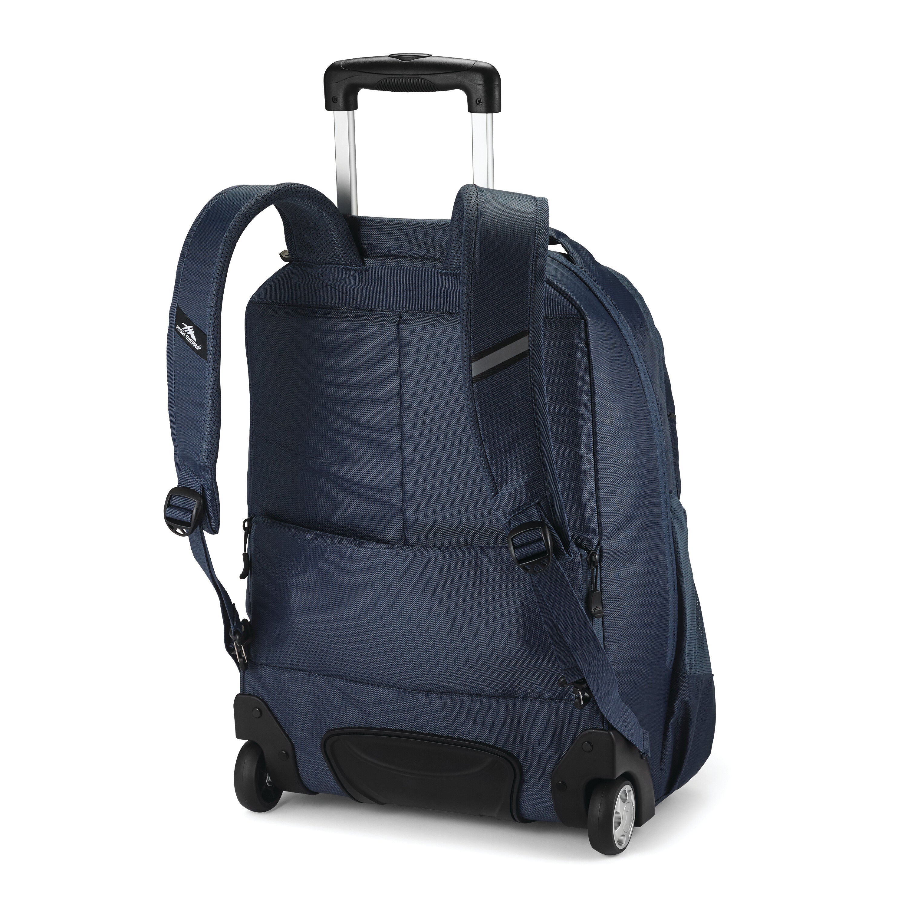 High Sierra Powerglide Pro Wheeled Backpack in Indigo Blue — back view