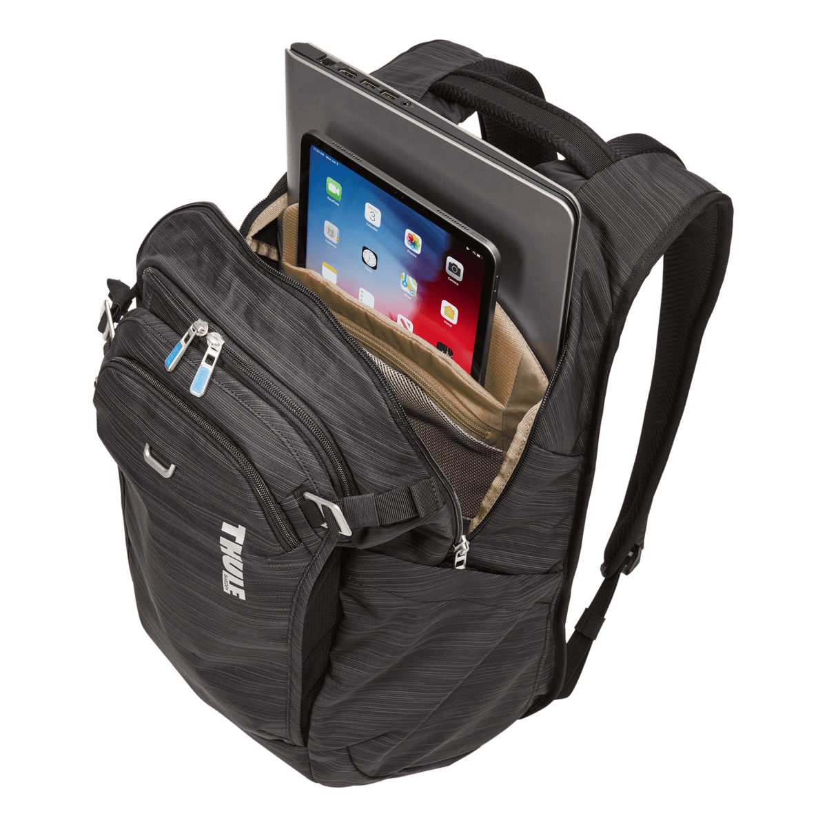 Thule Construct Backpack 24L in Black — interior view