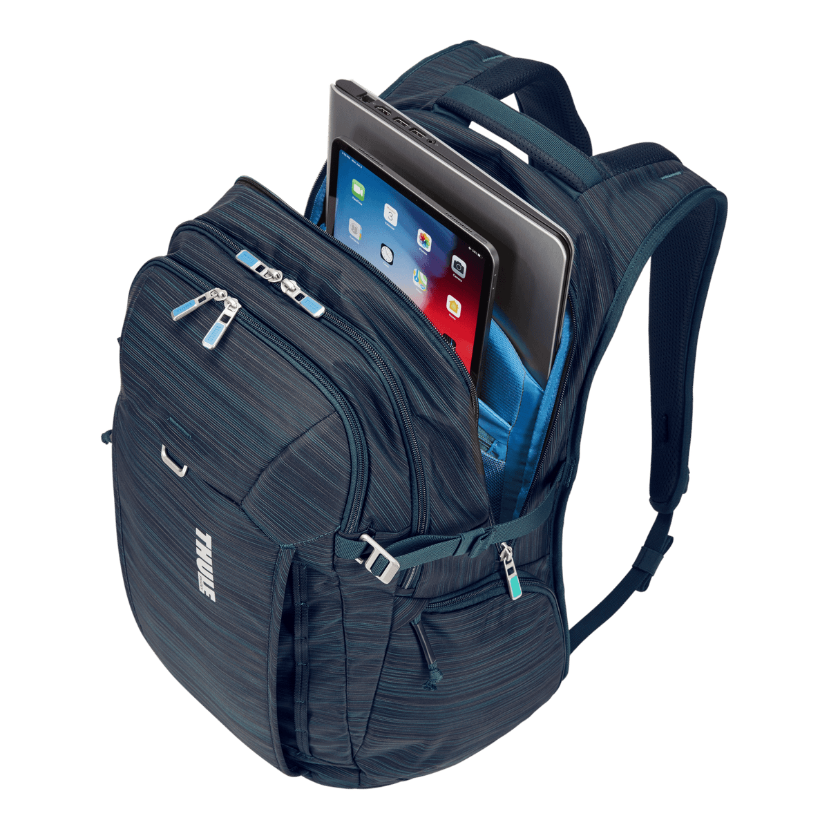 Thule Construct Backpack 28L in Carbon Blue — interior view