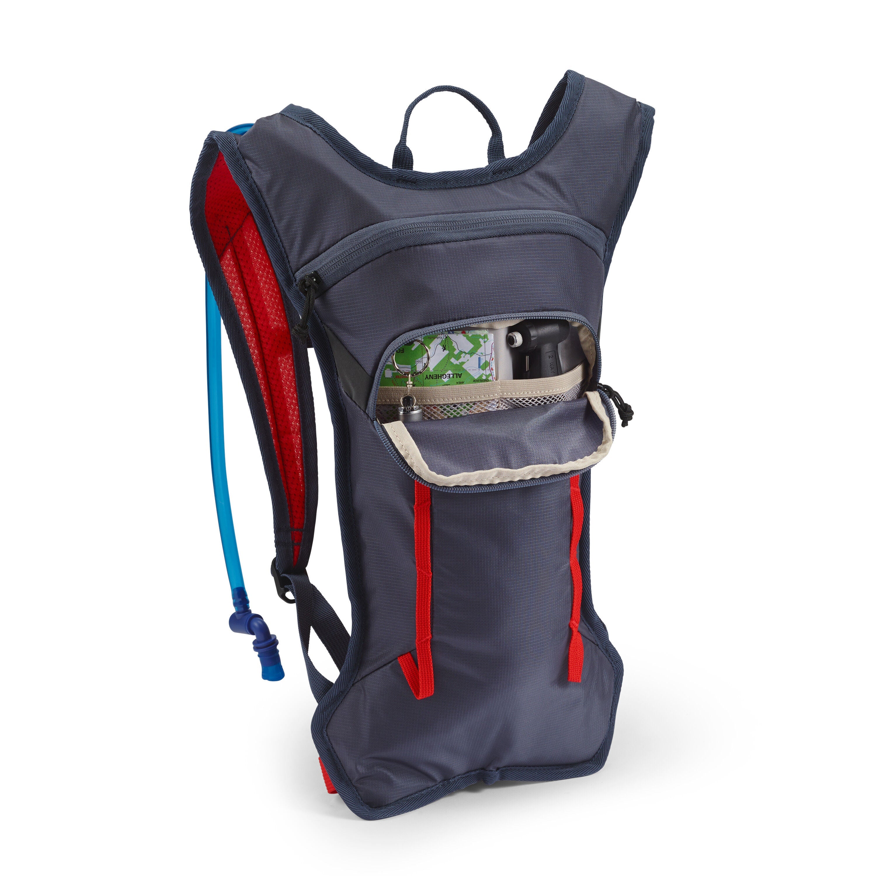 High Sierra HydraHike 2.0 4L Hydration Pack in Grey Blue — interior view