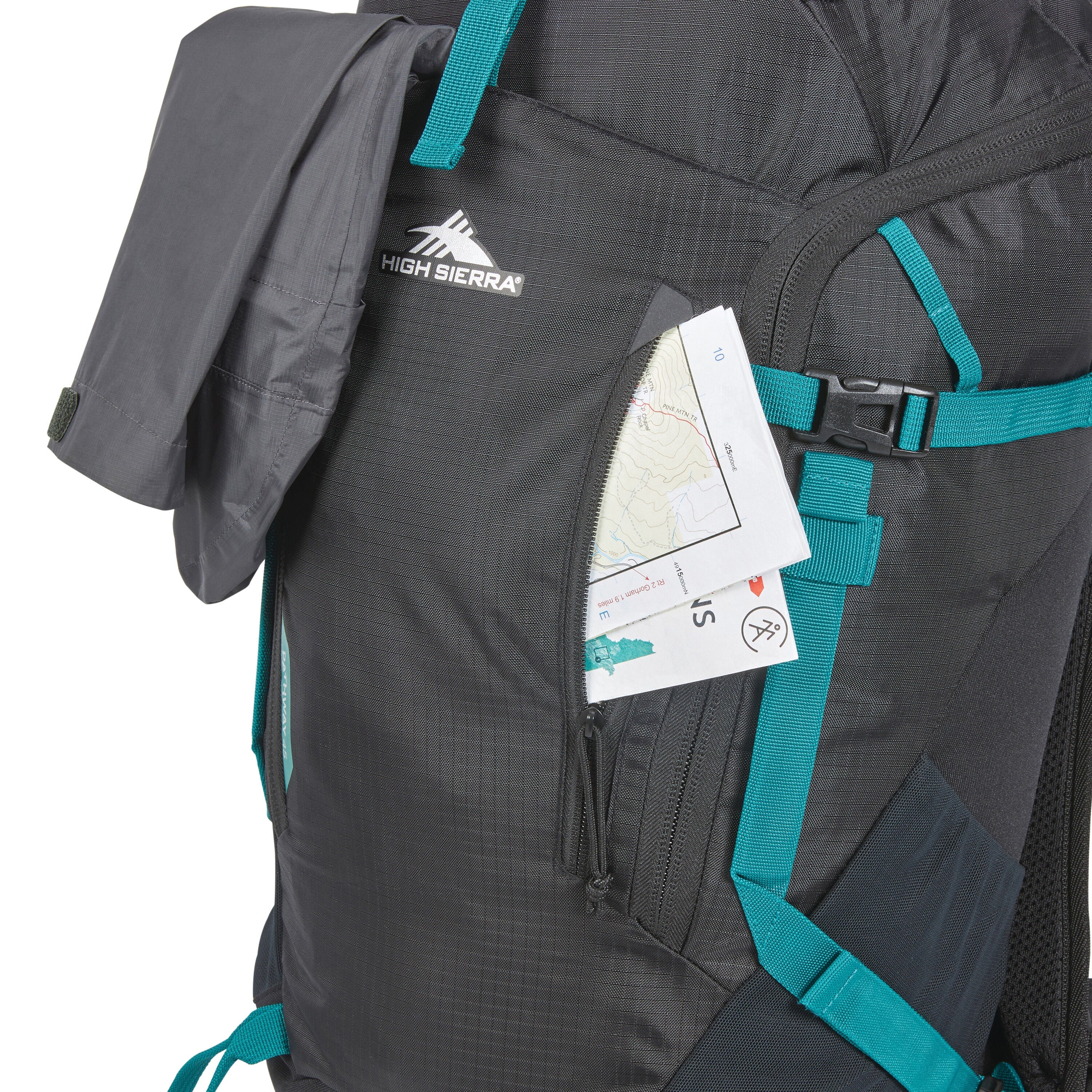 High Sierra Pathway 2.0 45L Backpack in Black — angle view 2