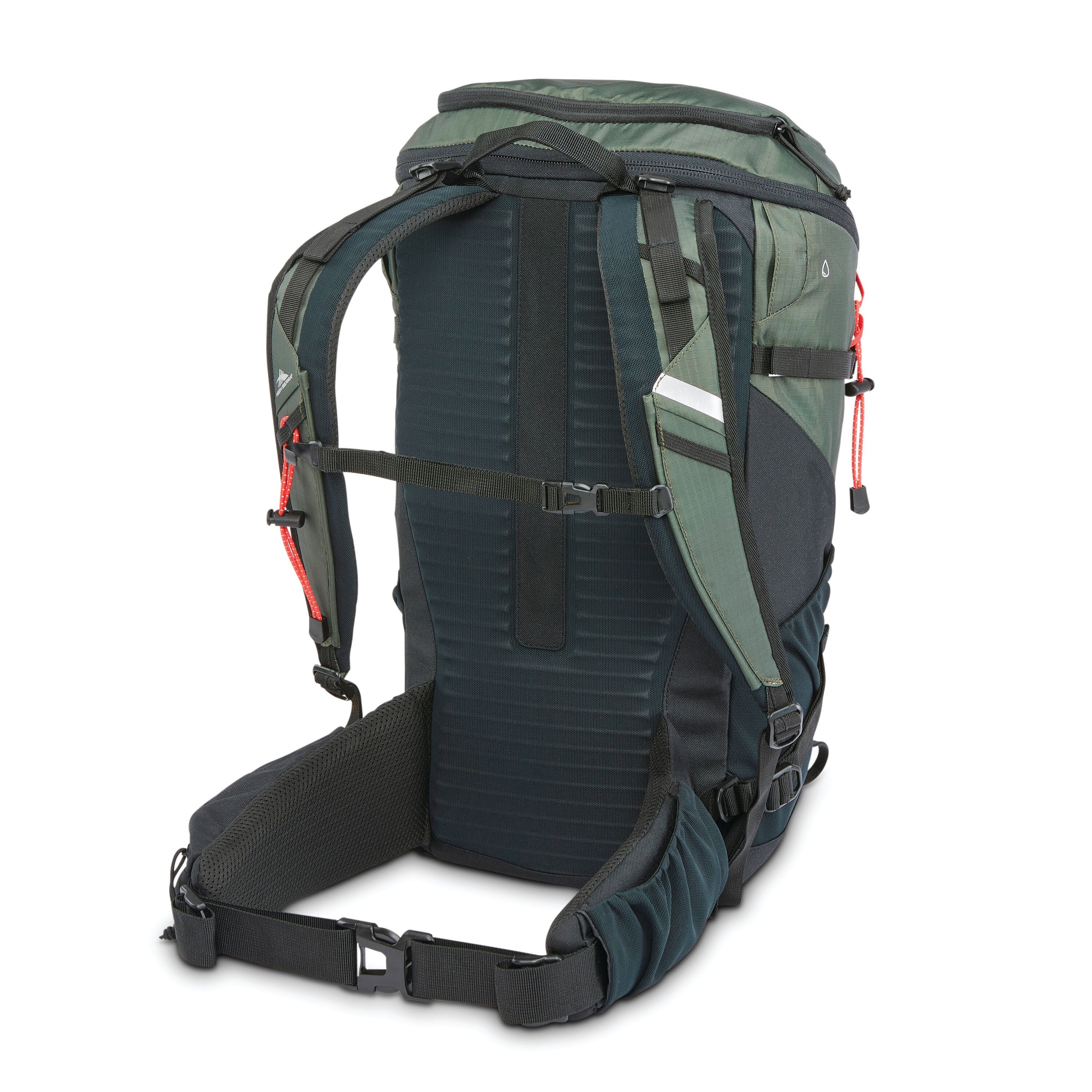 High Sierra Pathway 2.0 45L Backpack in Forest Green Black — back view