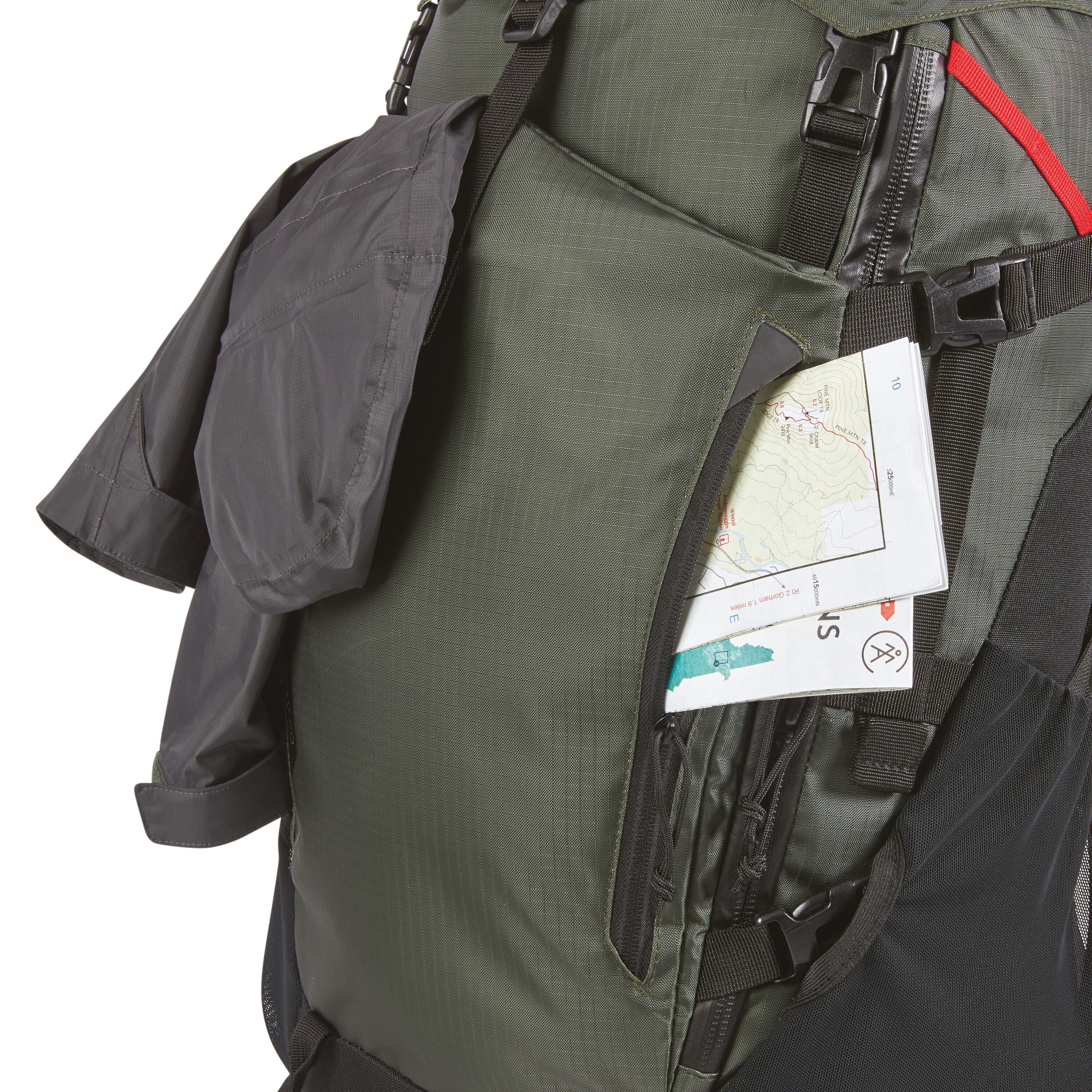 High Sierra Pathway 2.0 60L Backpack in Forest Green Black — angle view 2