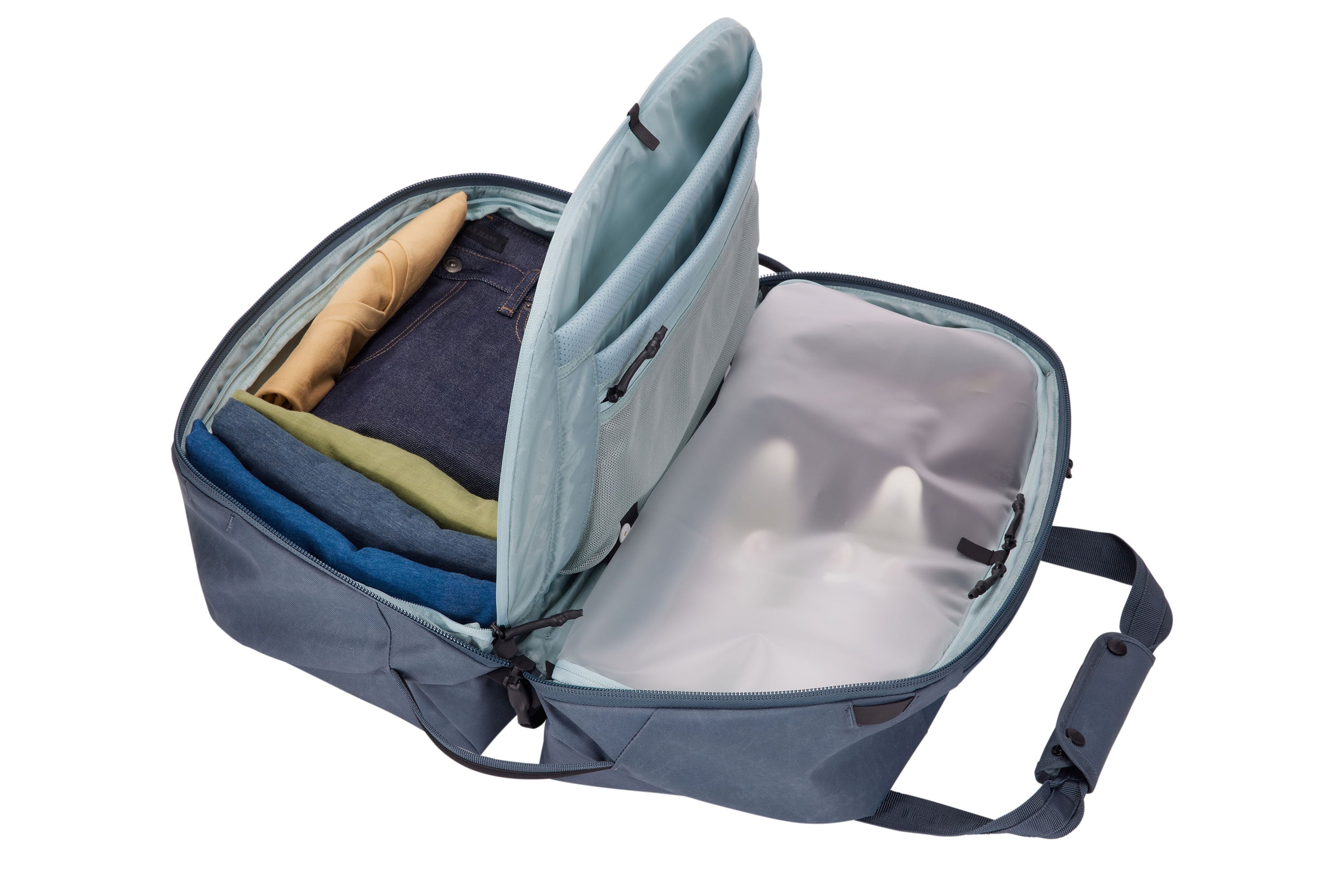 Thule Aion Duffel Bag 35L in Dark Slate — interior view 2 # color_Dark Slate