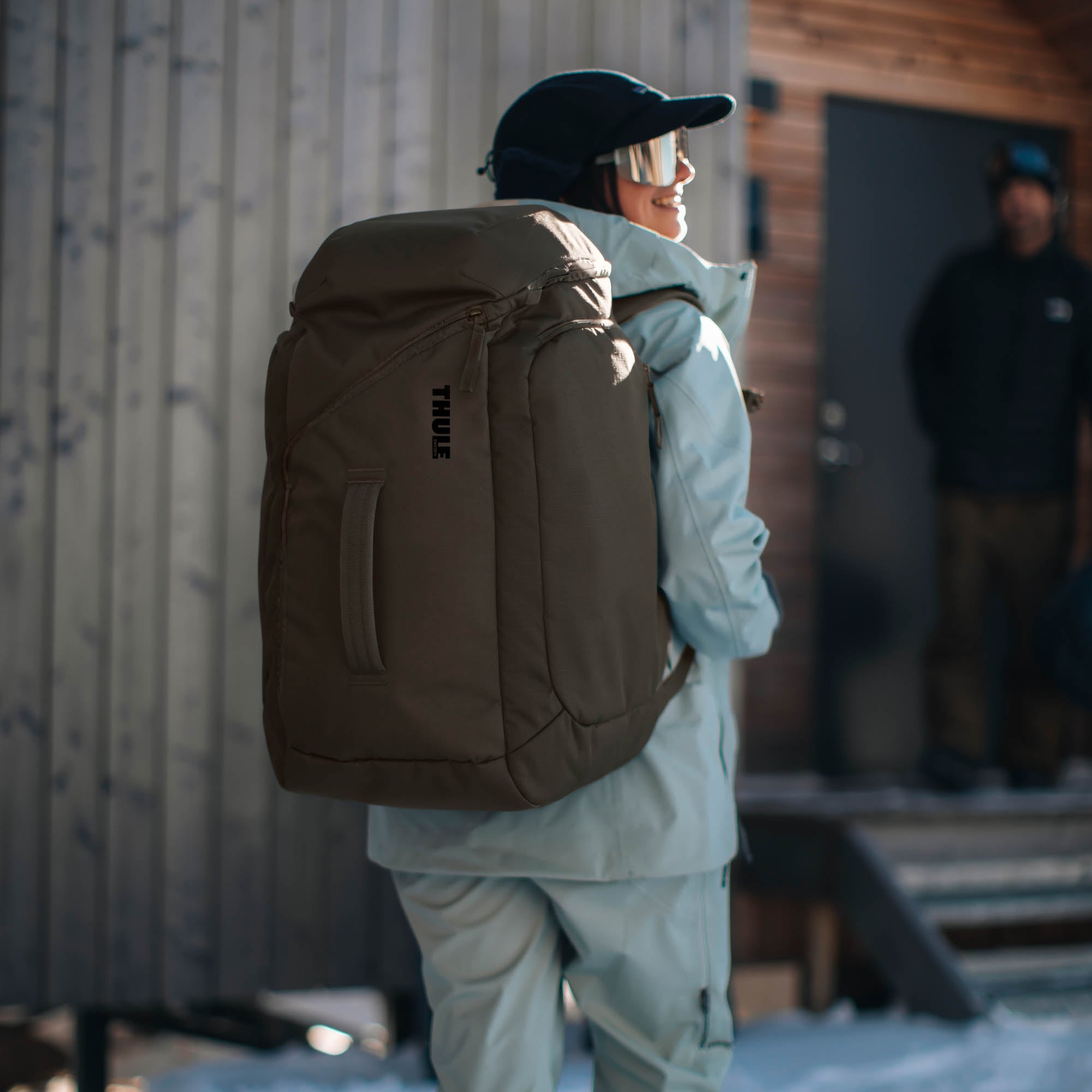 Thule RoundTrip Boot Backpack 60L — lifestyle