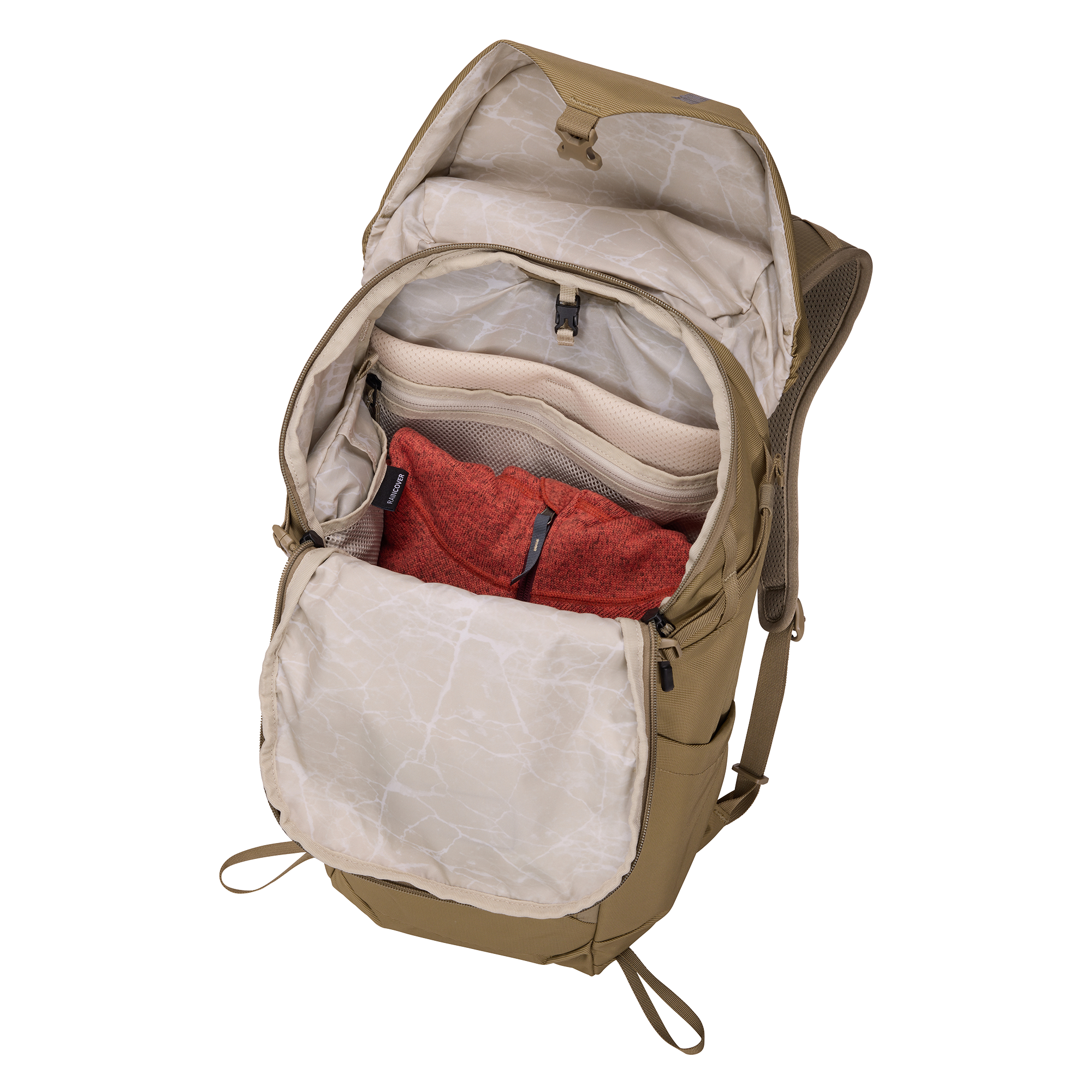 Thule AllTrail Daypack 25L in Faded Khaki — interior view # color_Faded Khaki