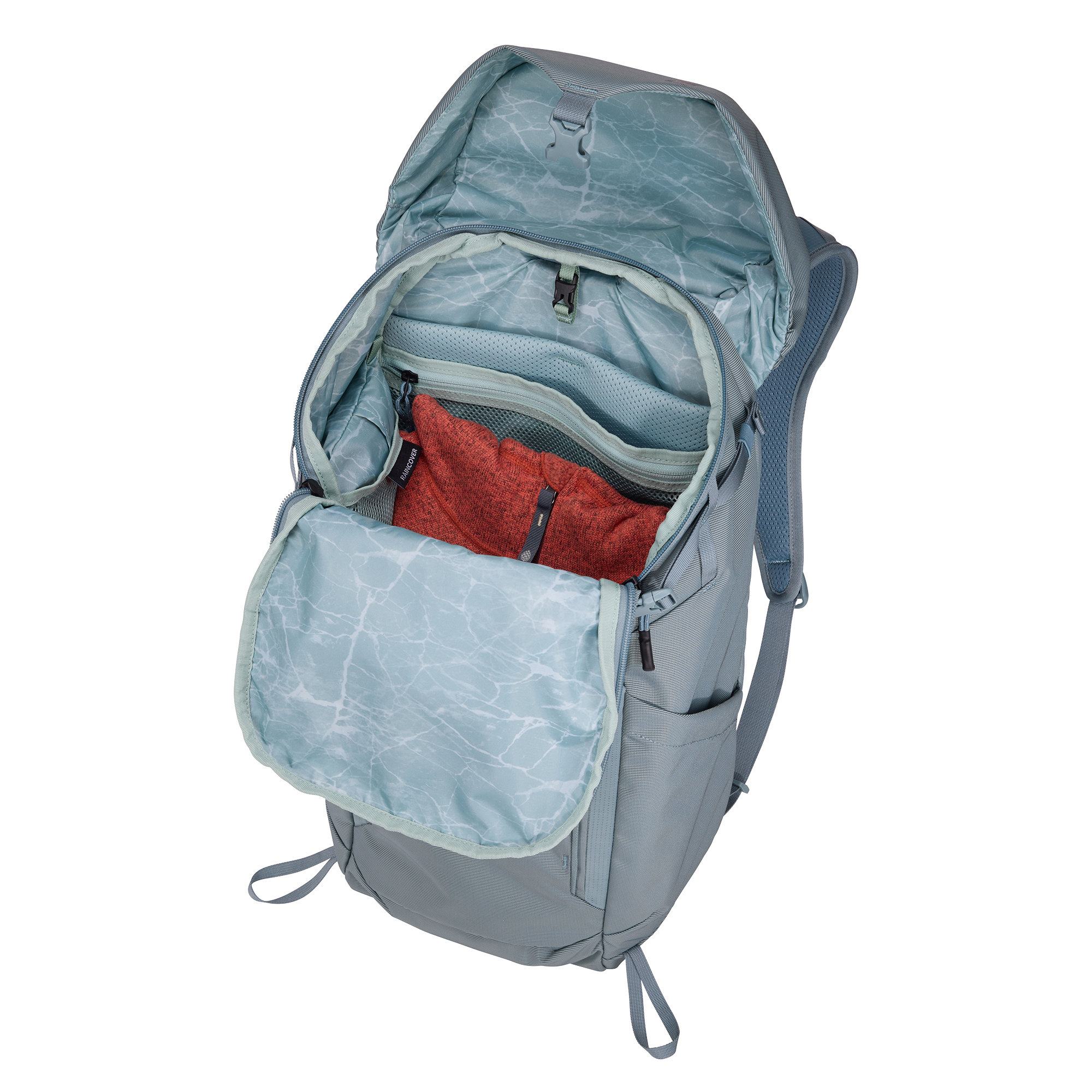 Thule AllTrail Daypack 25L in Pond Blue — interior view # color_Pond Blue