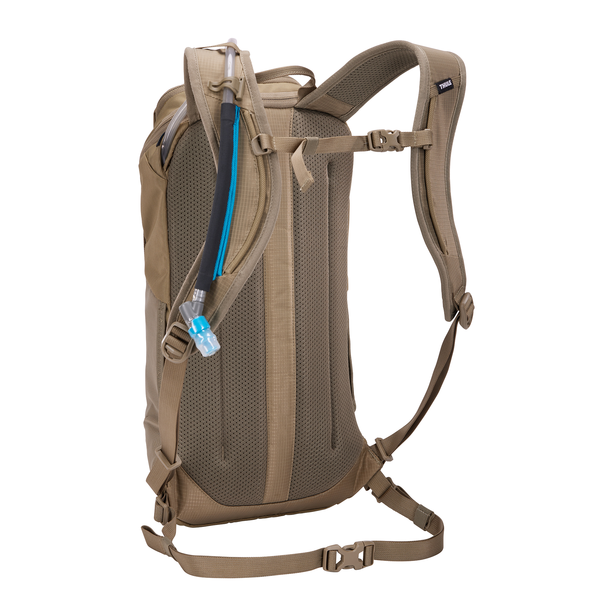 Thule AllTrail Hydration Pack 10L in Faded Khaki — back view # color_Faded Khaki