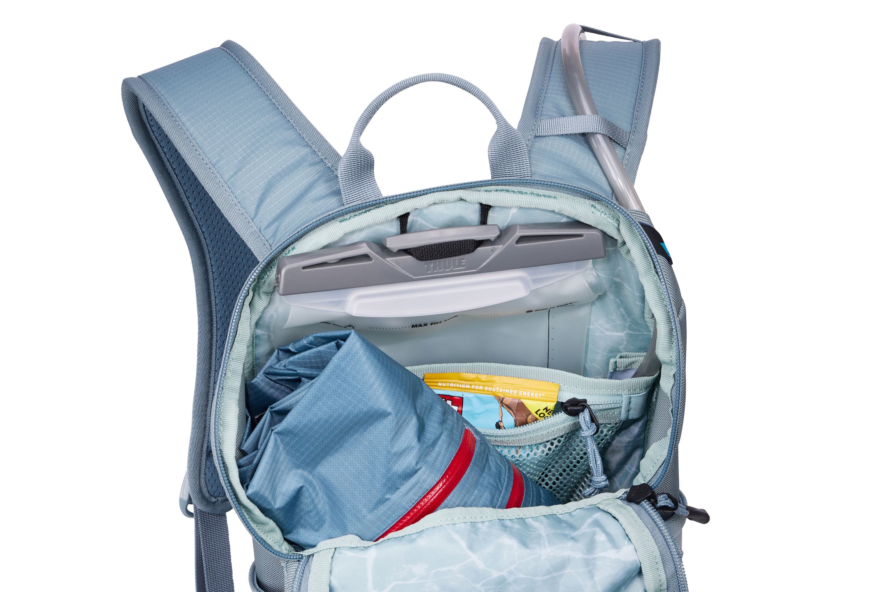 Thule AllTrail Hydration Pack 10L in Pond Blue — interior view # color_Pond Blue