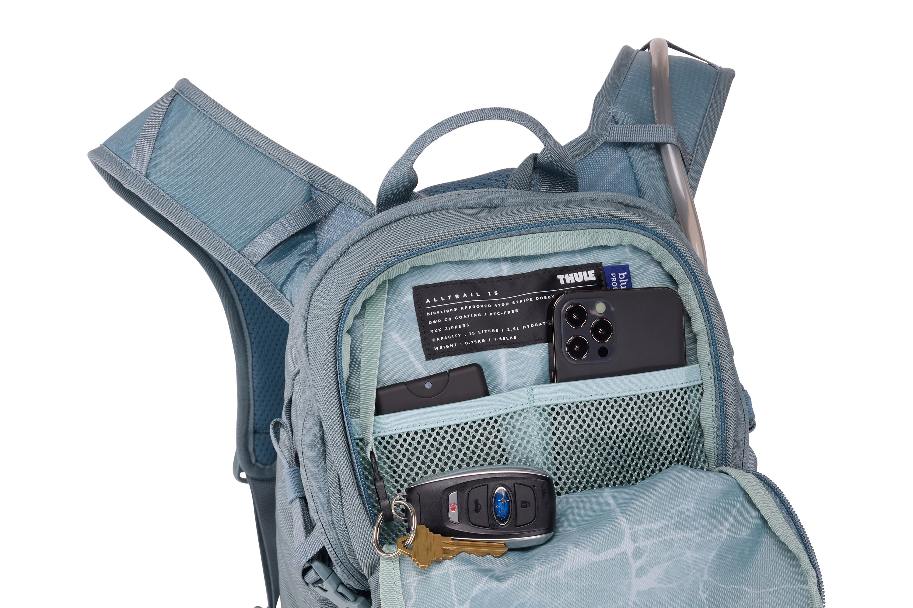 Thule AllTrail Hydration Pack 16L in Pond Blue — interior view 2 # color_Pond Blue