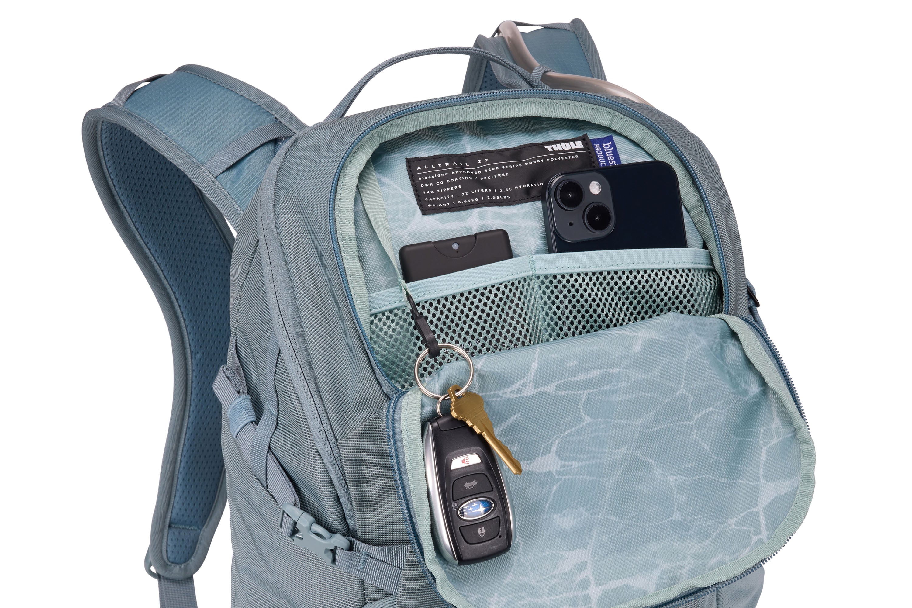 Thule AllTrail Hydration Pack 22L in Pond Blue — interior view 2 # color_Pond Blue