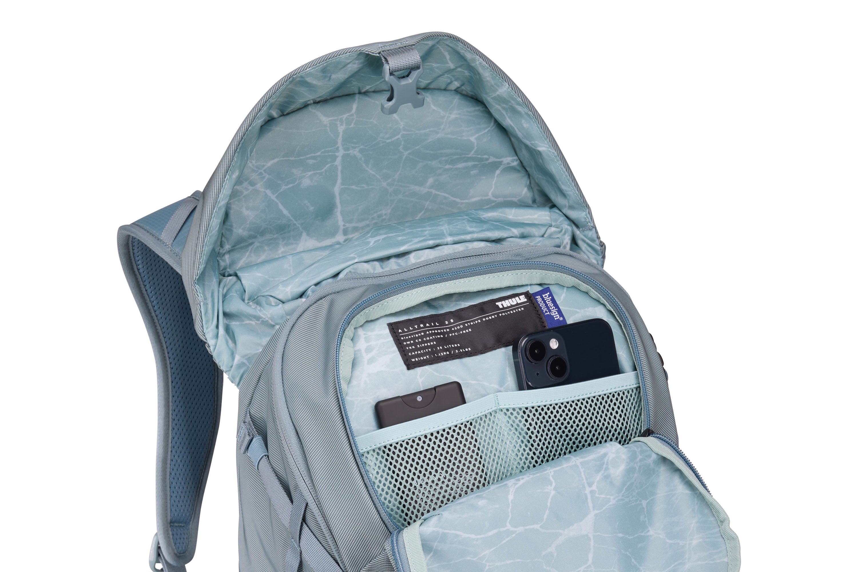 Thule AllTrail Daypack 25L in Pond Blue — interior view 4 # color_Pond Blue