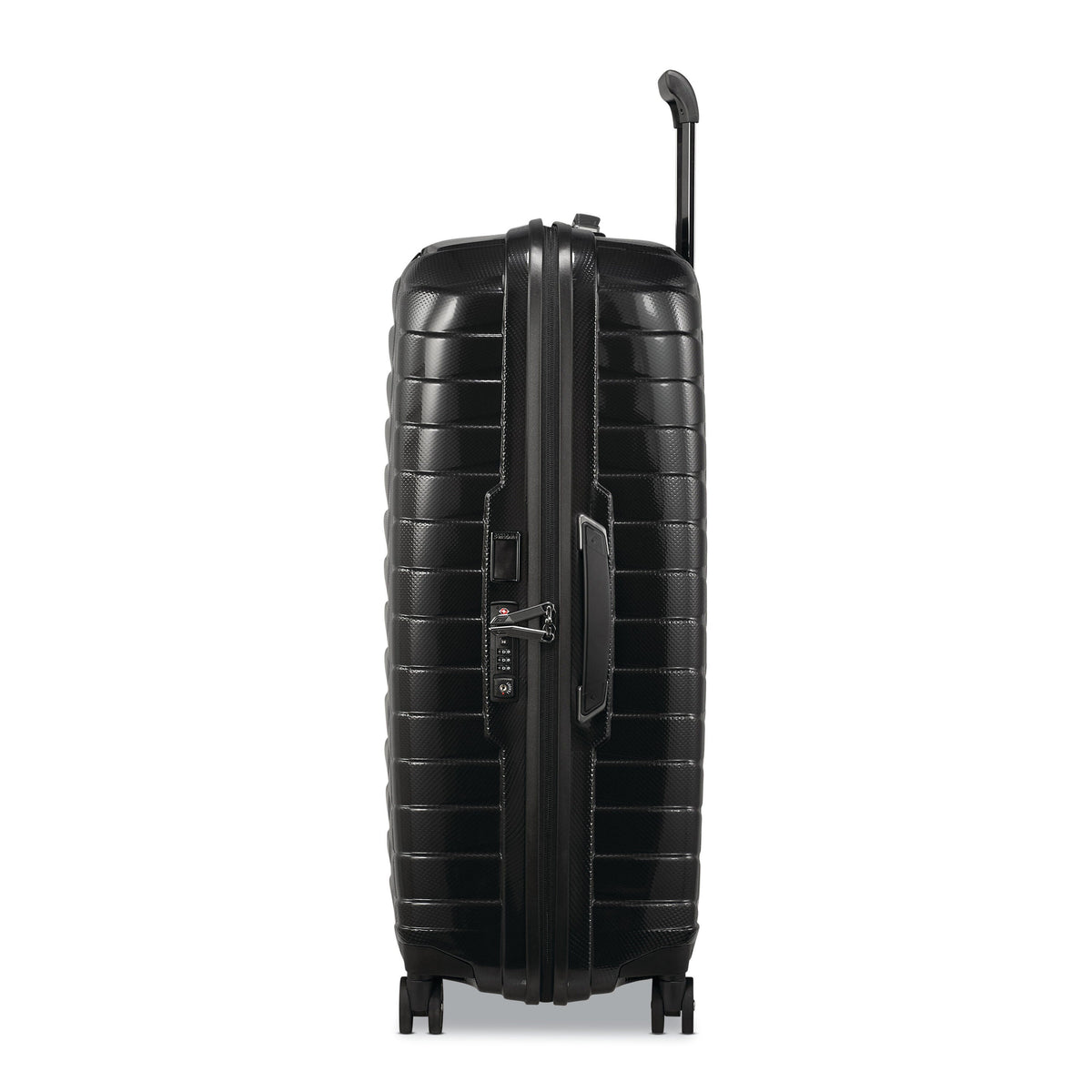 Samsonite Proxis Large Spinner in Black — side view