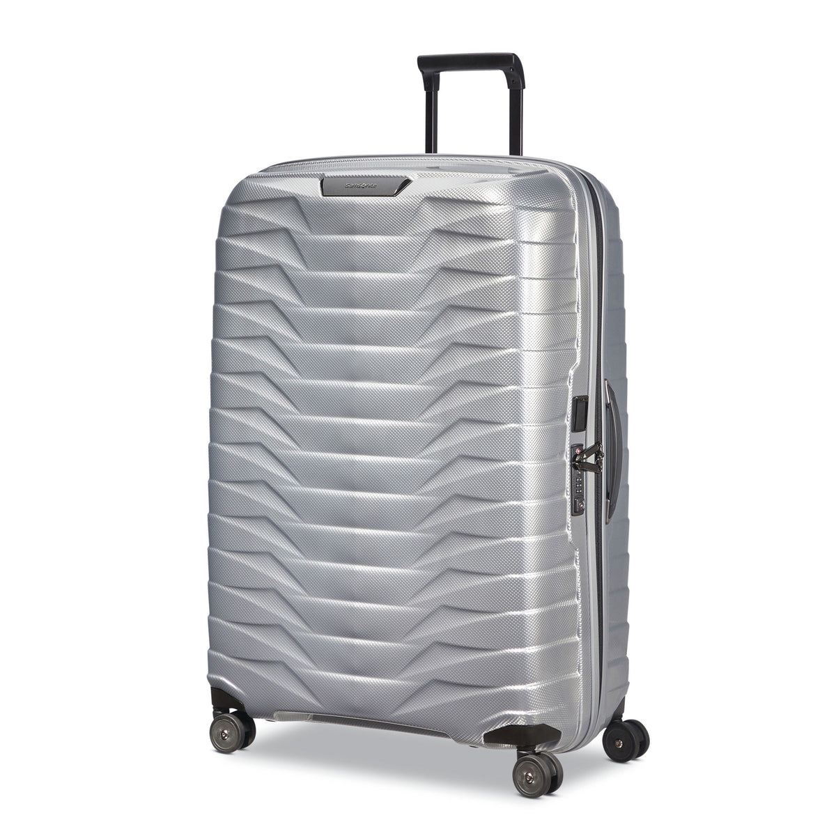 Samsonite Proxis Extra Large Spinner in Silver — front view