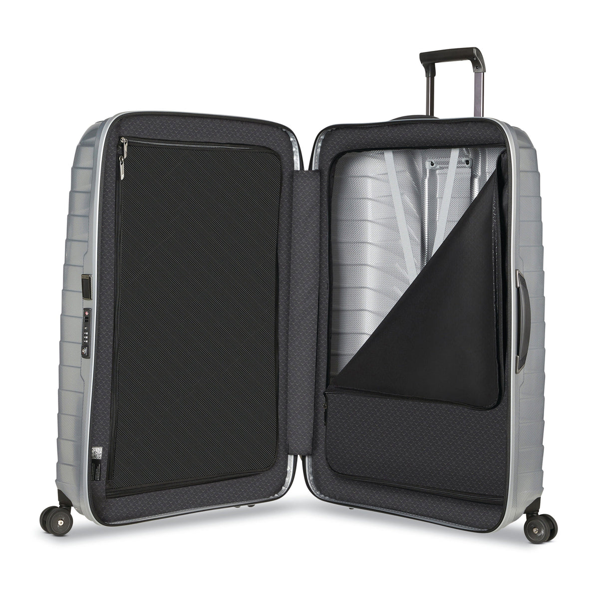 Samsonite Proxis Extra Large Spinner in Silver — interior view