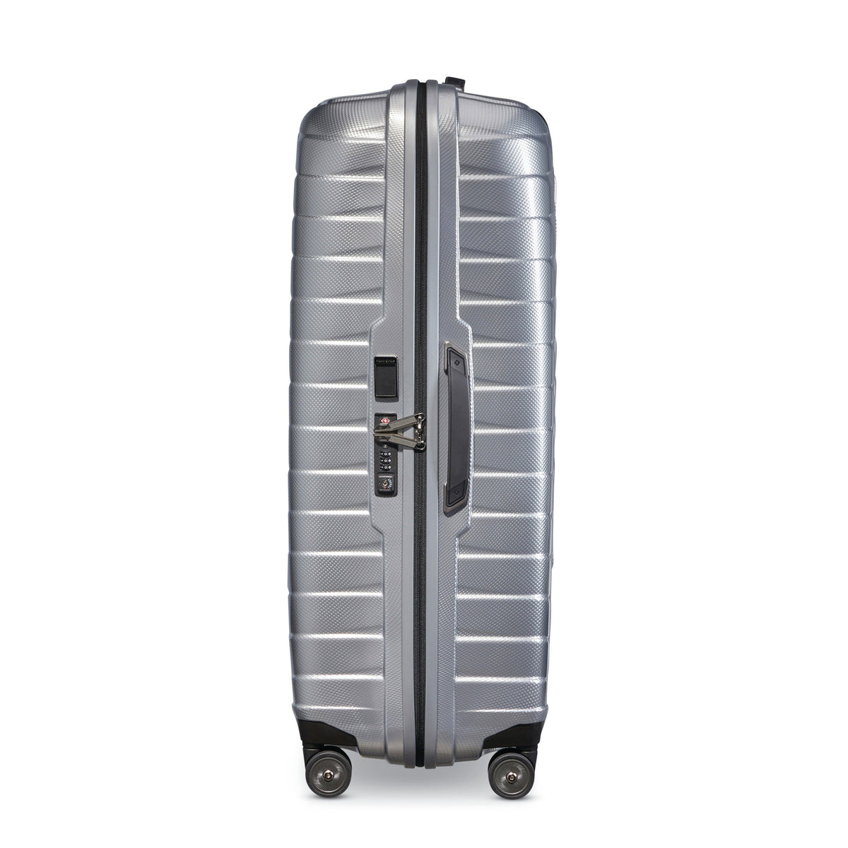 Samsonite Proxis Extra Large Spinner in Silver — side view