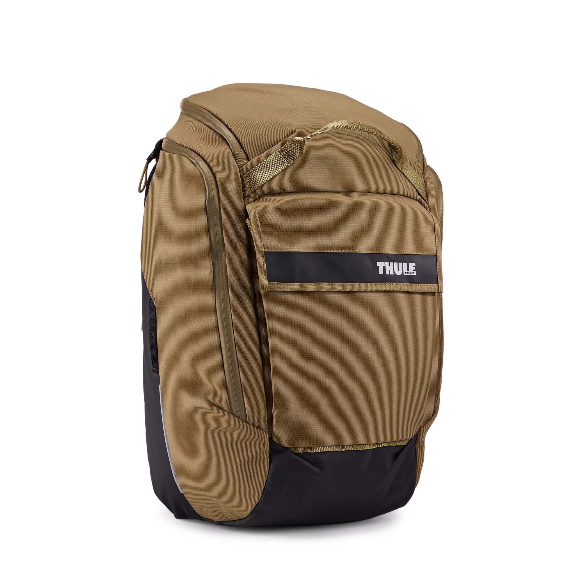 Thule Paramount Hybrid Pannier 26L in Nutria Brown — front view # color_Nutria Brown